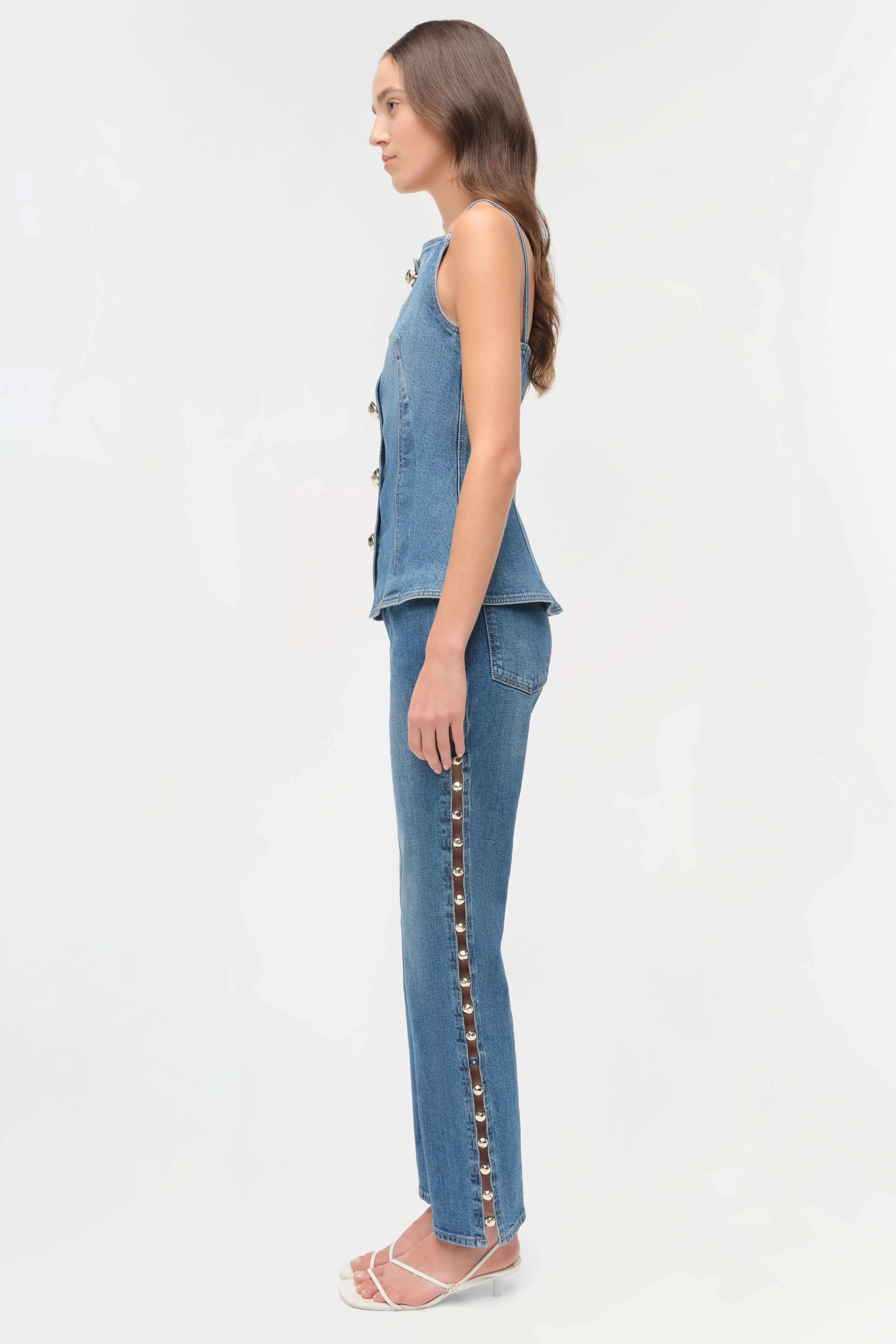 Junie Studded Denim Top - Image 4