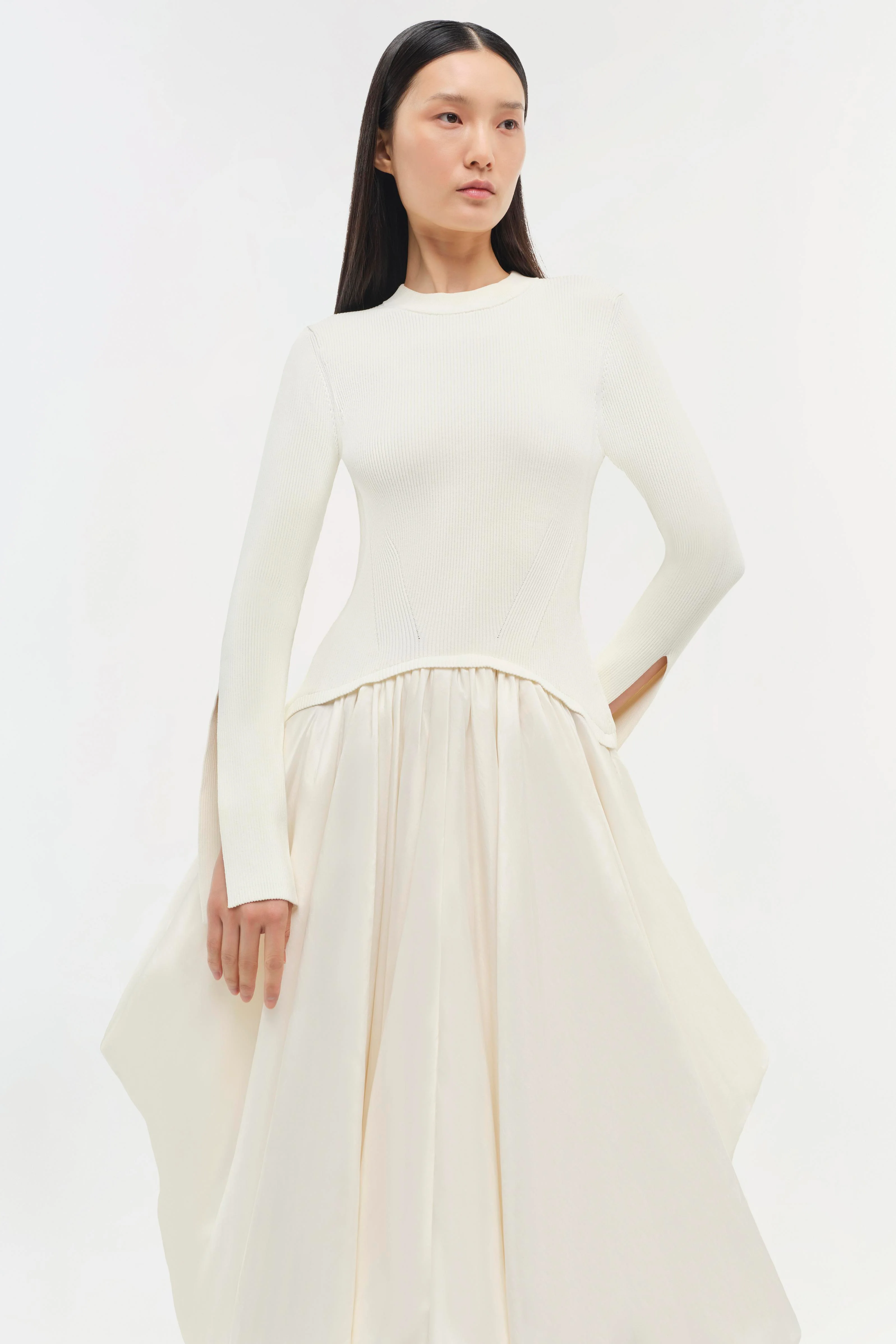 Kenlie Taffeta Knit Midi Dress - Image 3