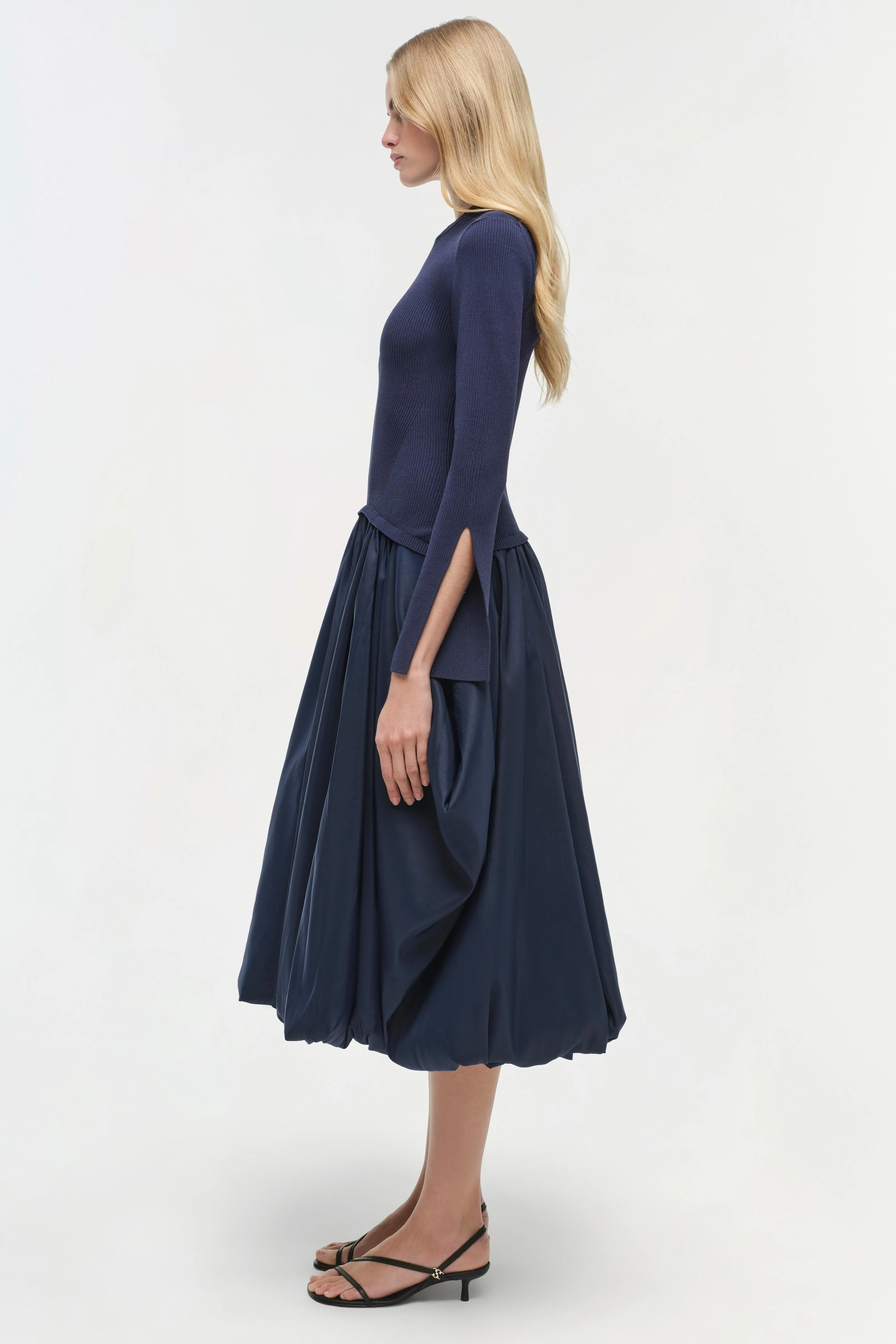 Kenlie Taffeta Knit Midi Dress - Image 4