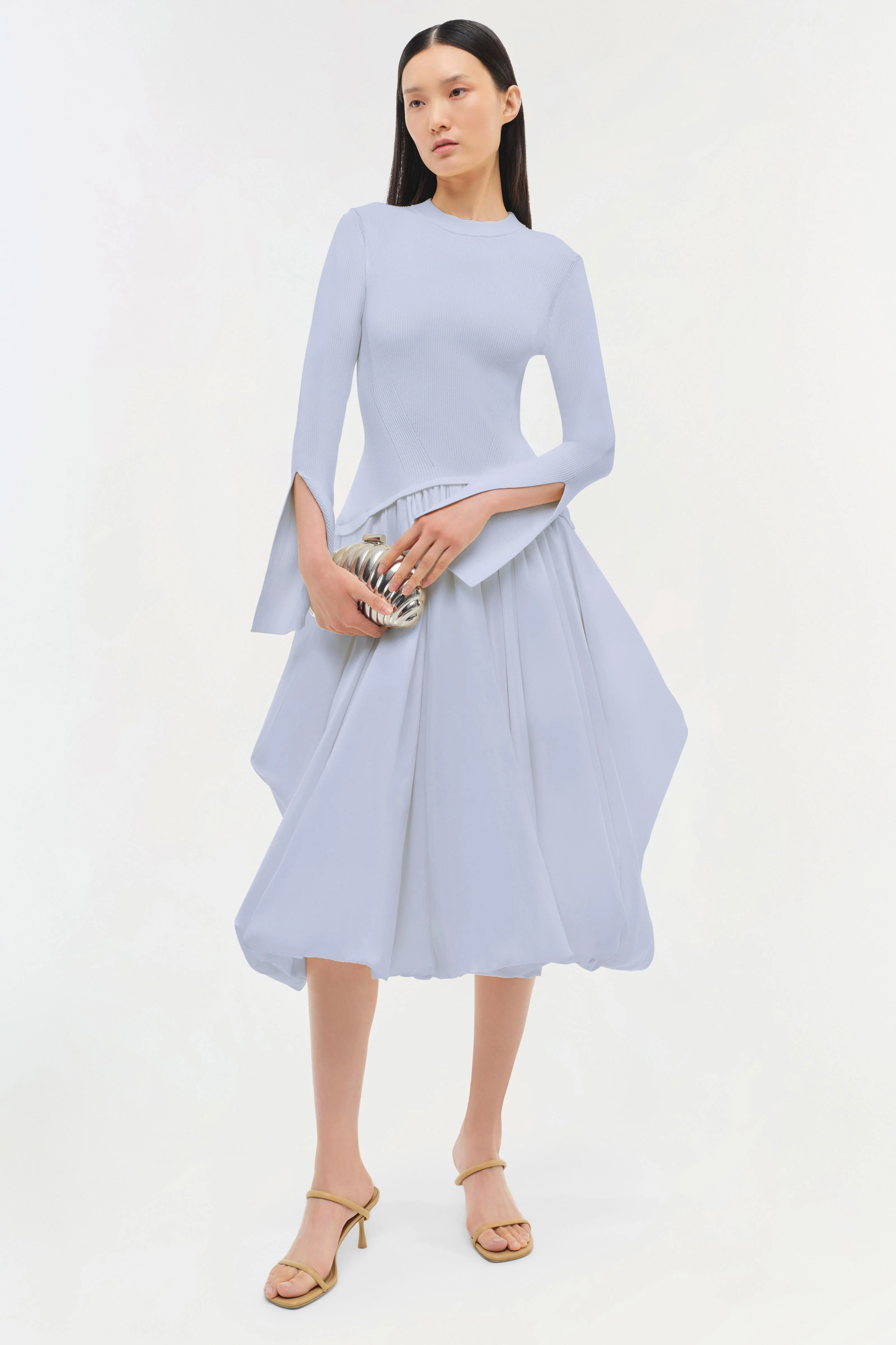 Kenlie Taffeta Knit Midi Dress - Image 3