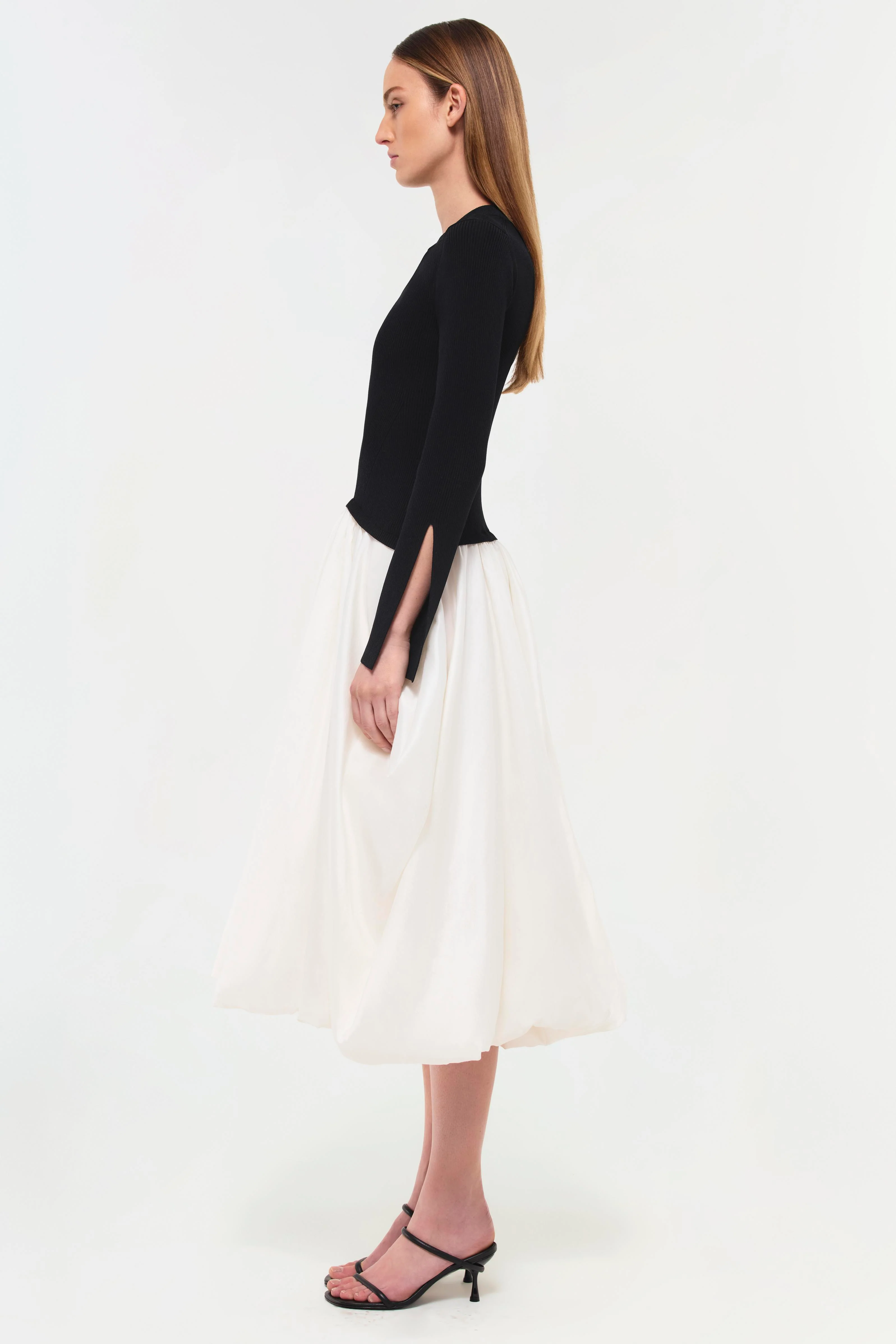 Kenlie Taffeta Knit Midi Dress - Image 4