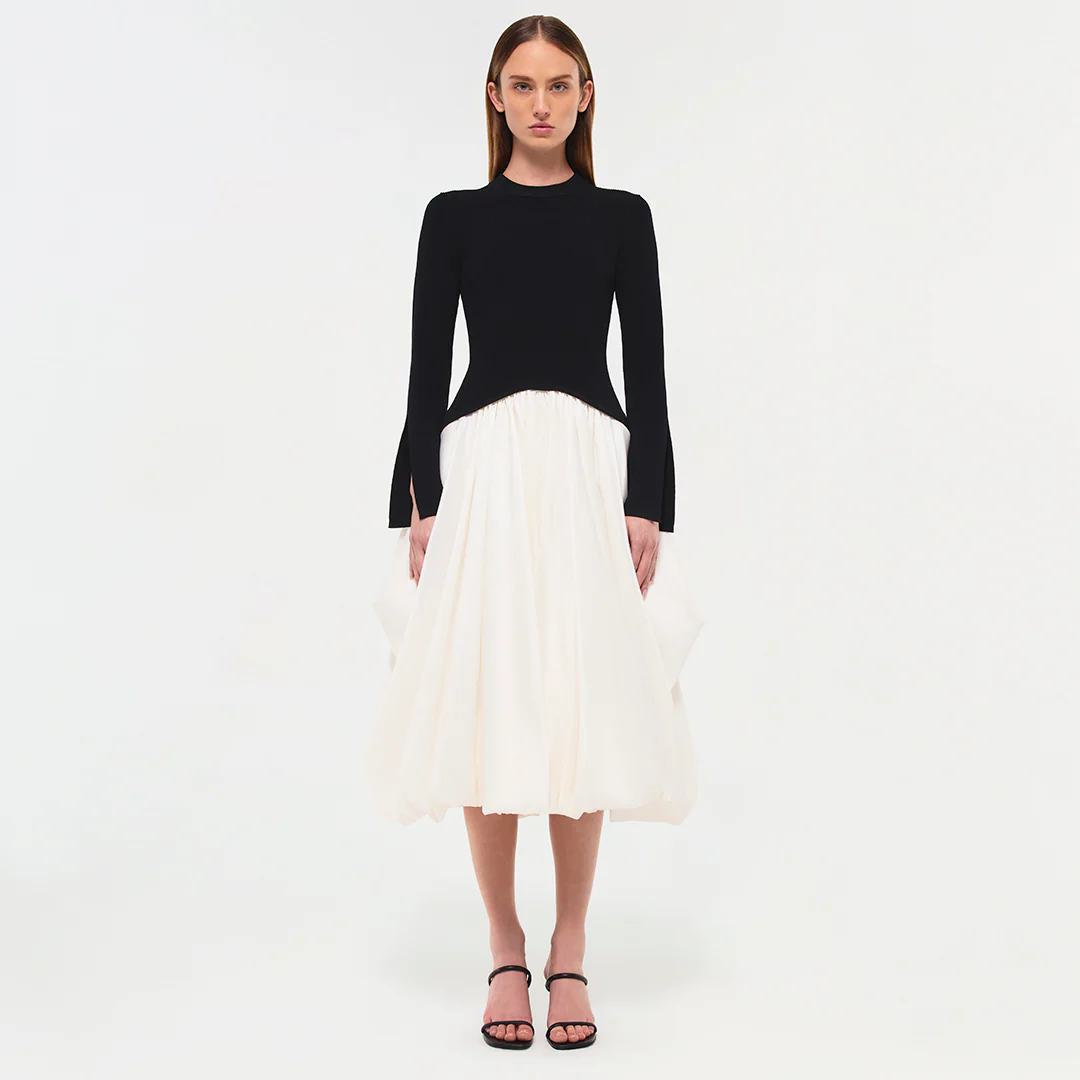 Kenlie Taffeta Knit Midi Dress - Image 7