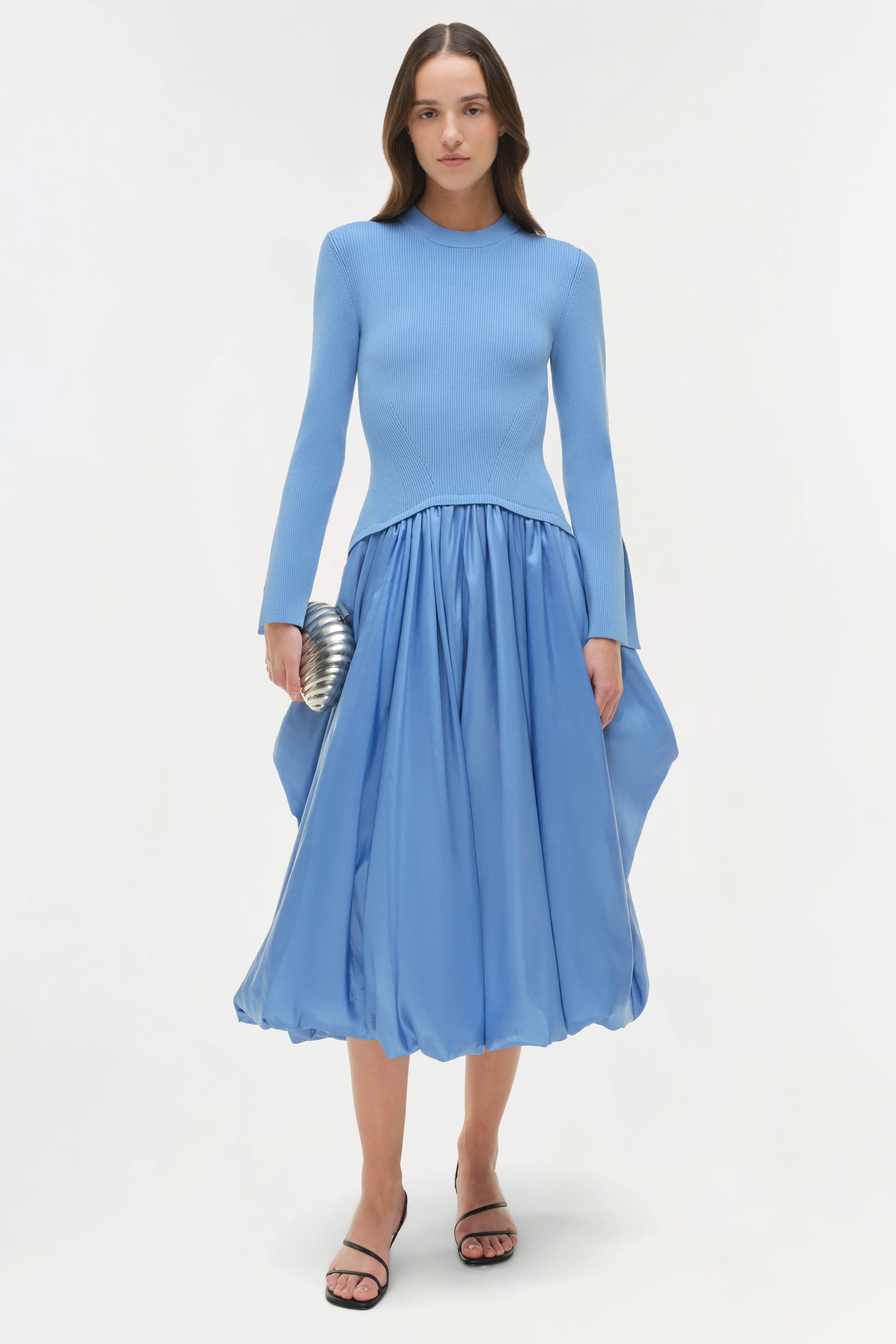 Kenlie Taffeta Knit Midi Dress - Image 3