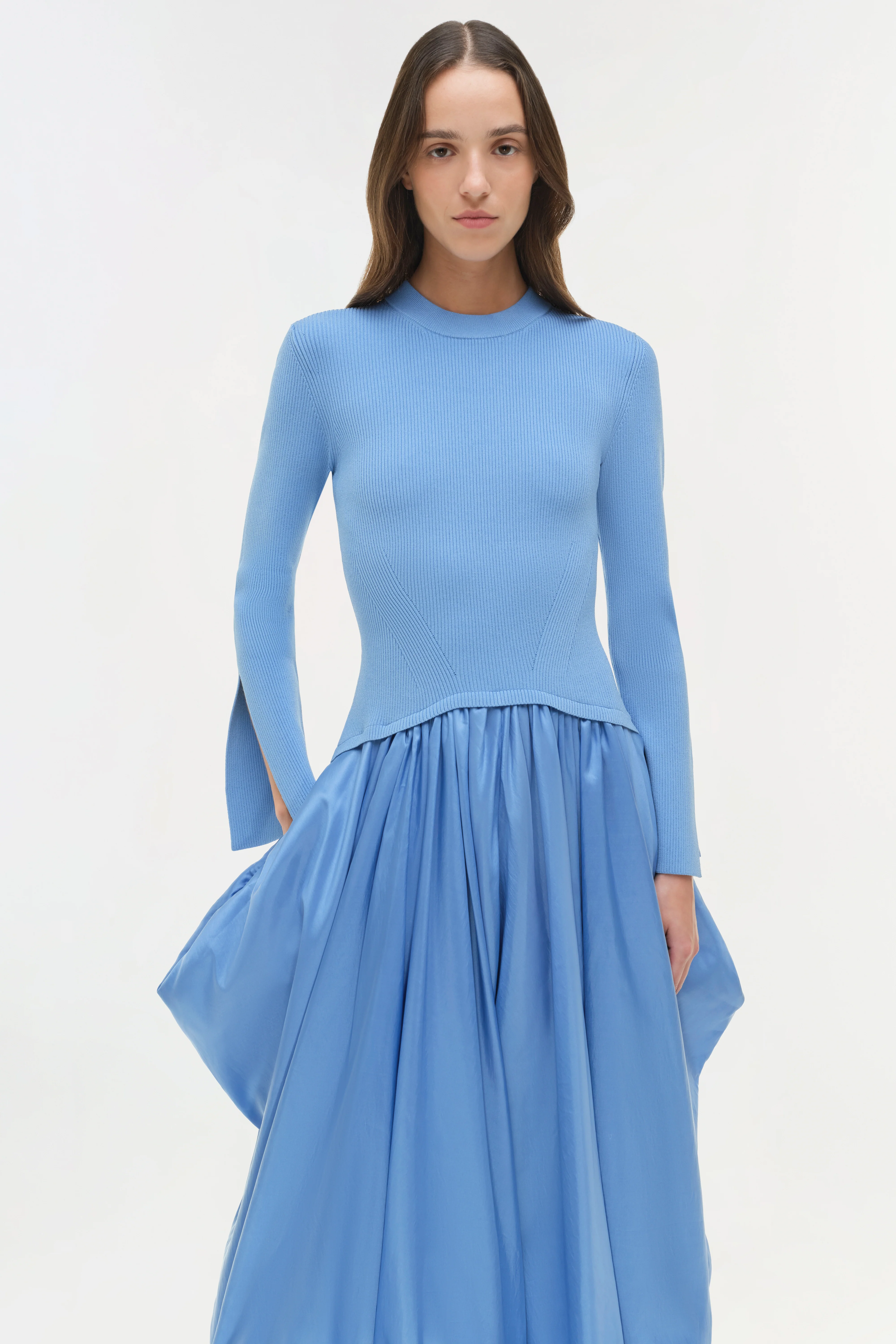Kenlie Taffeta Knit Midi Dress - Image 4