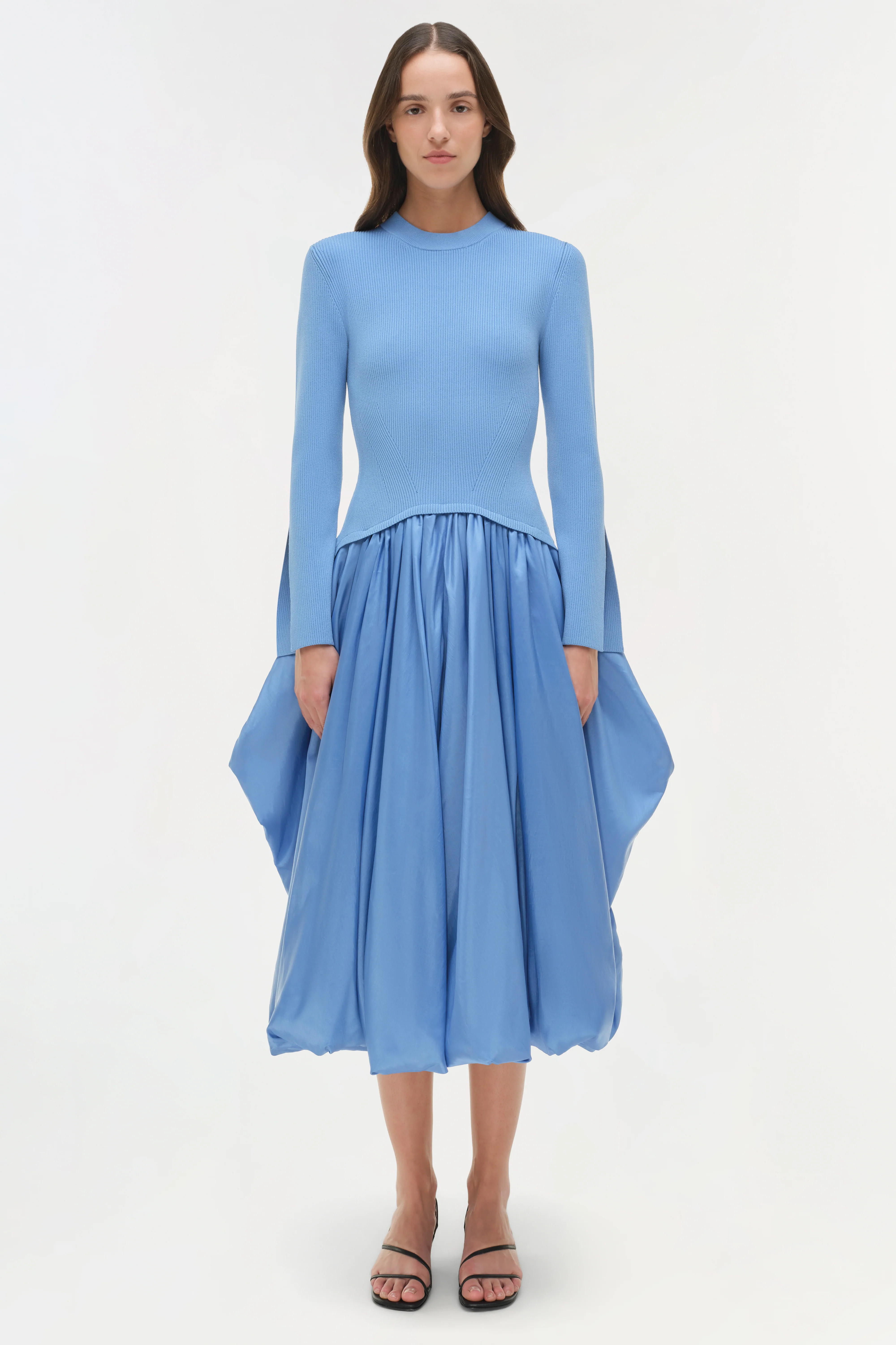 Kenlie Taffeta Knit Midi Dress - Image 7