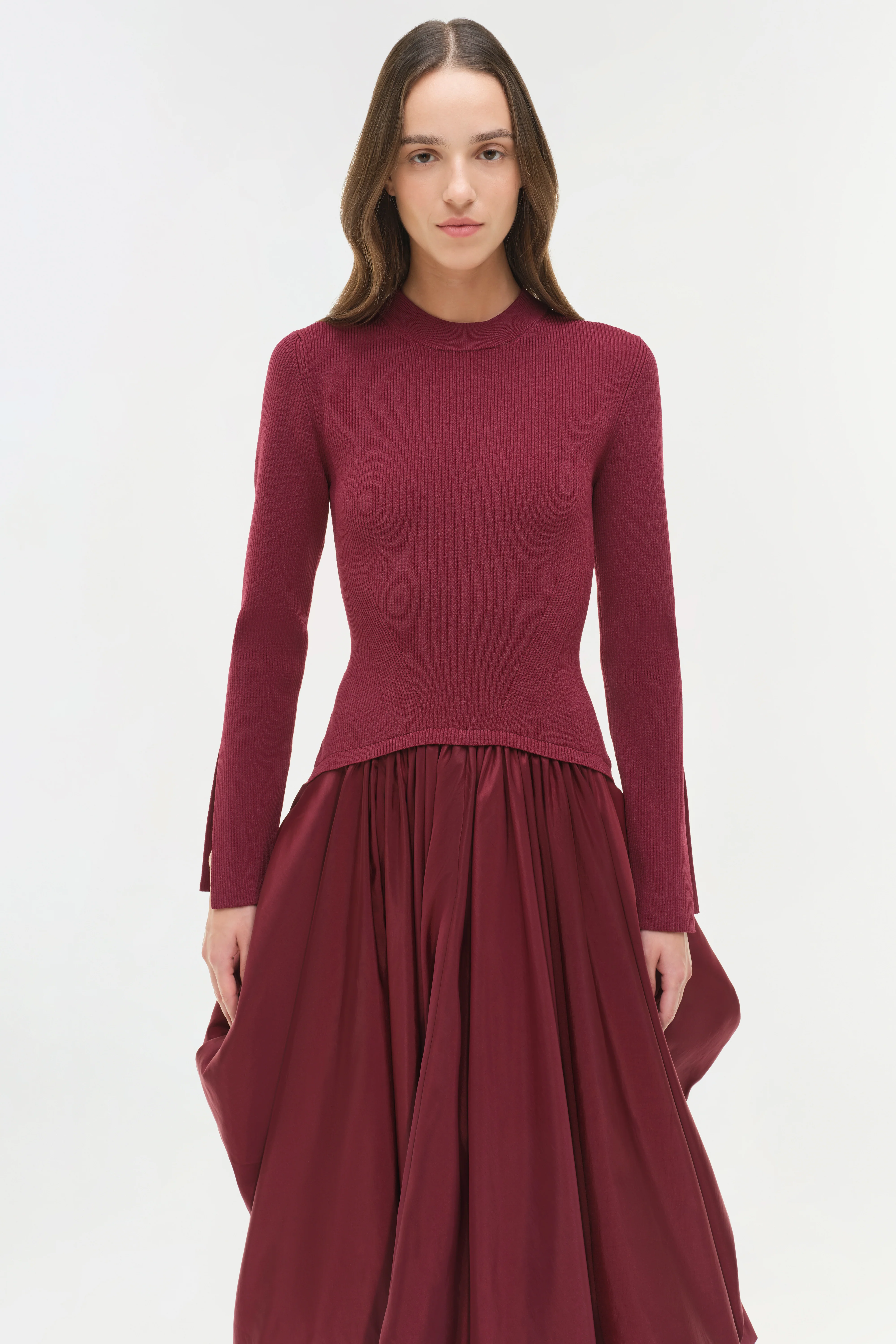 Kenlie Taffeta Knit Midi Dress - Image 3