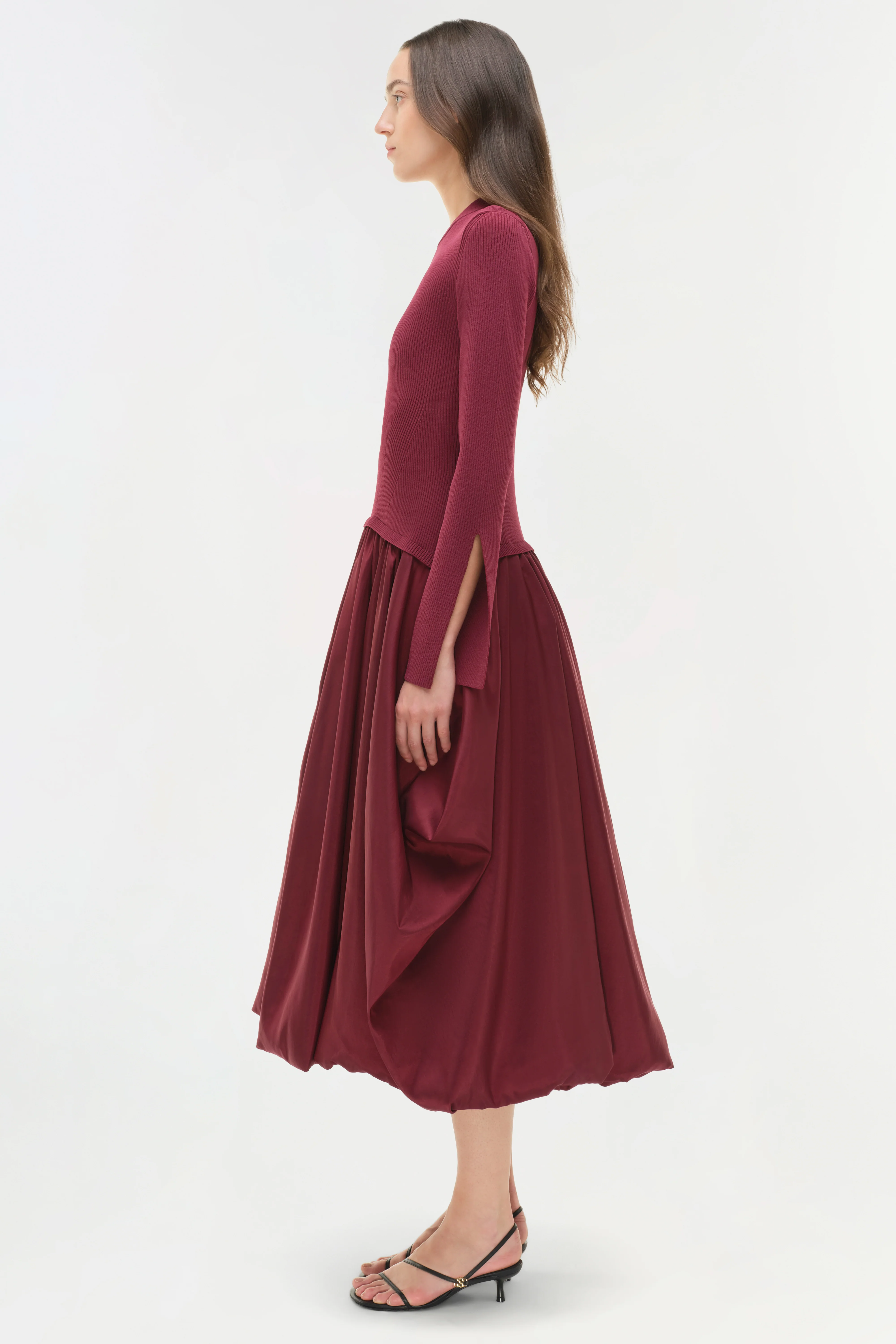 Kenlie Taffeta Knit Midi Dress - Image 4