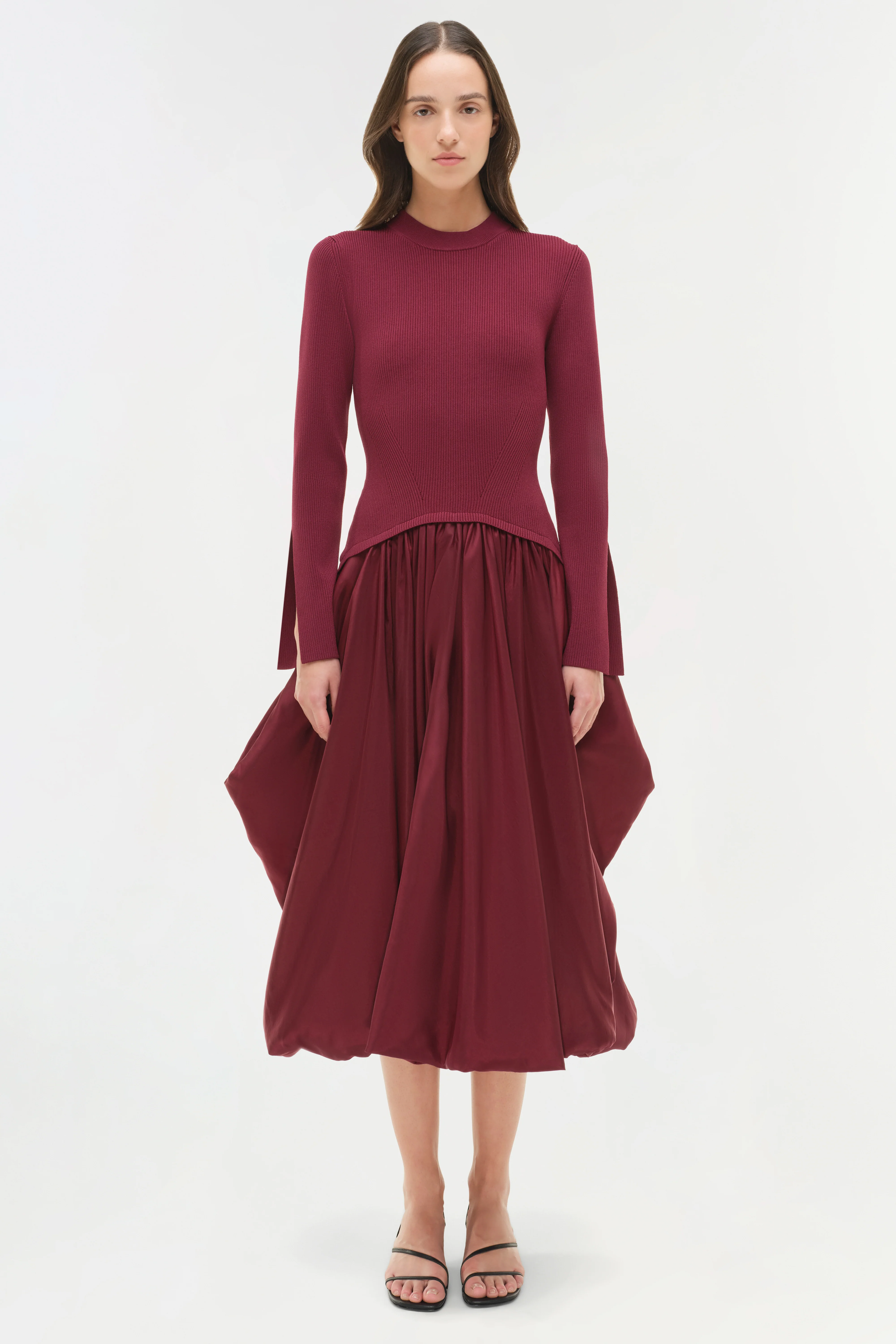 Kenlie Taffeta Knit Midi Dress - Image 6