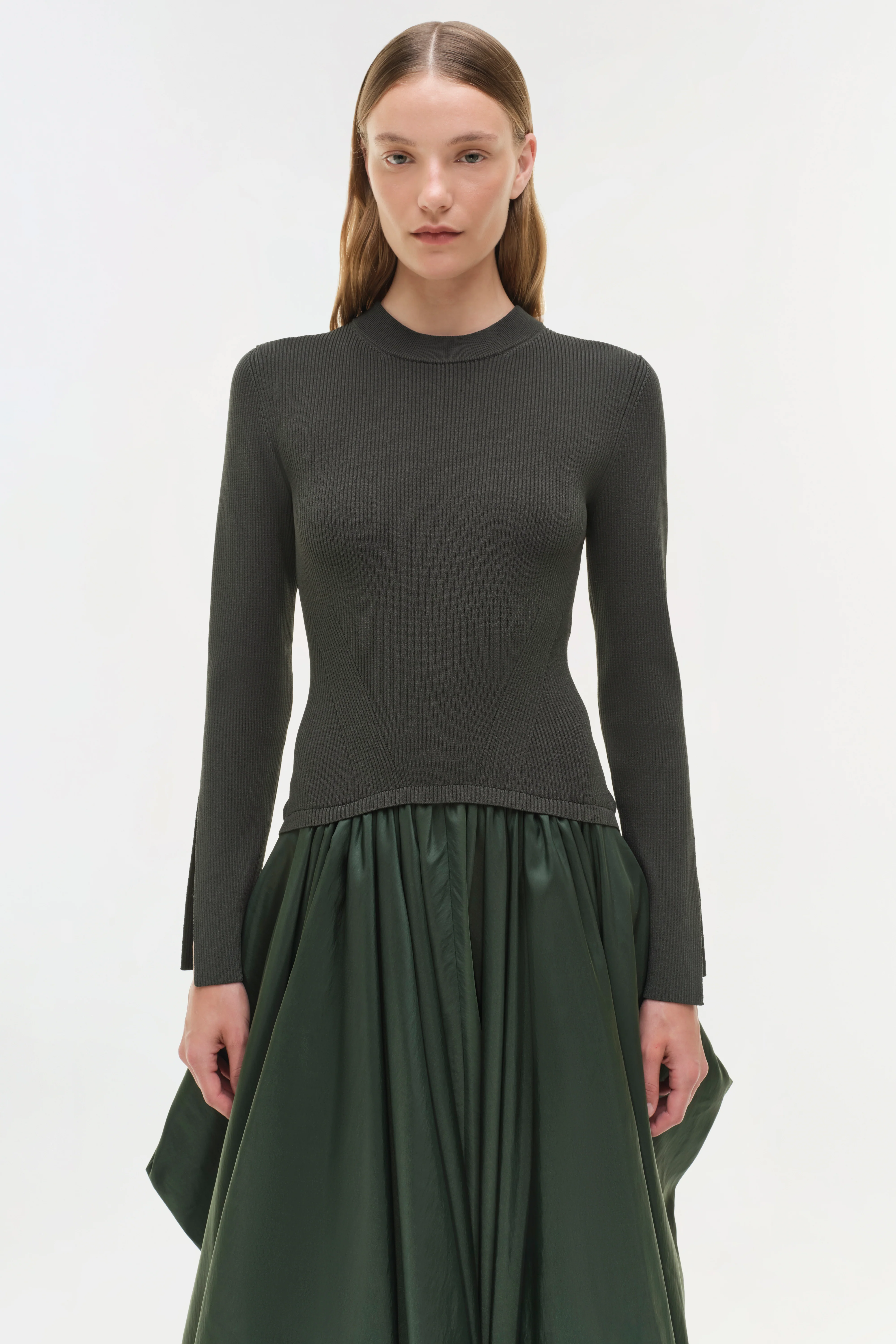 Kenlie Taffeta Knit Midi Dress - Image 3