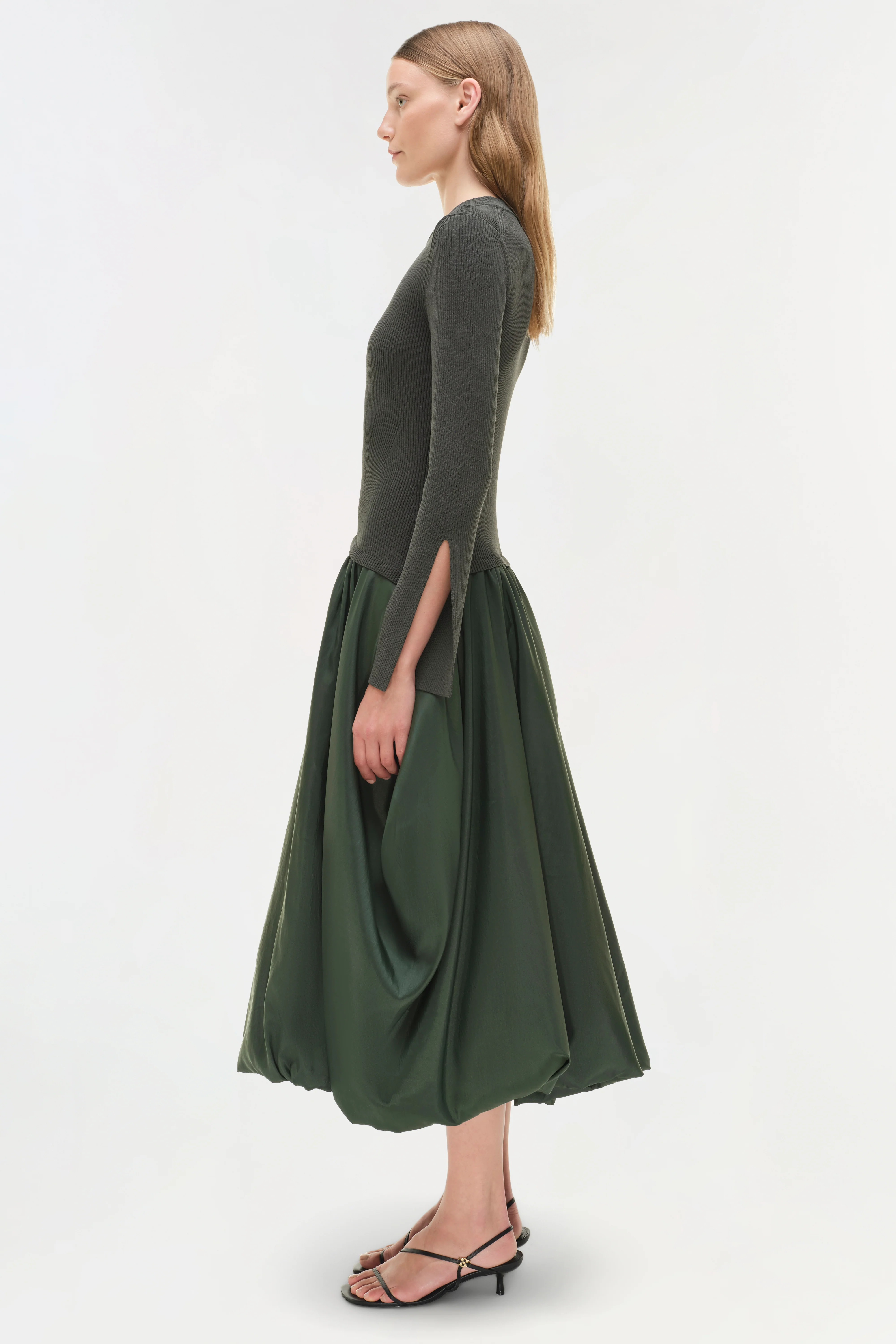 Kenlie Taffeta Knit Midi Dress - Image 4