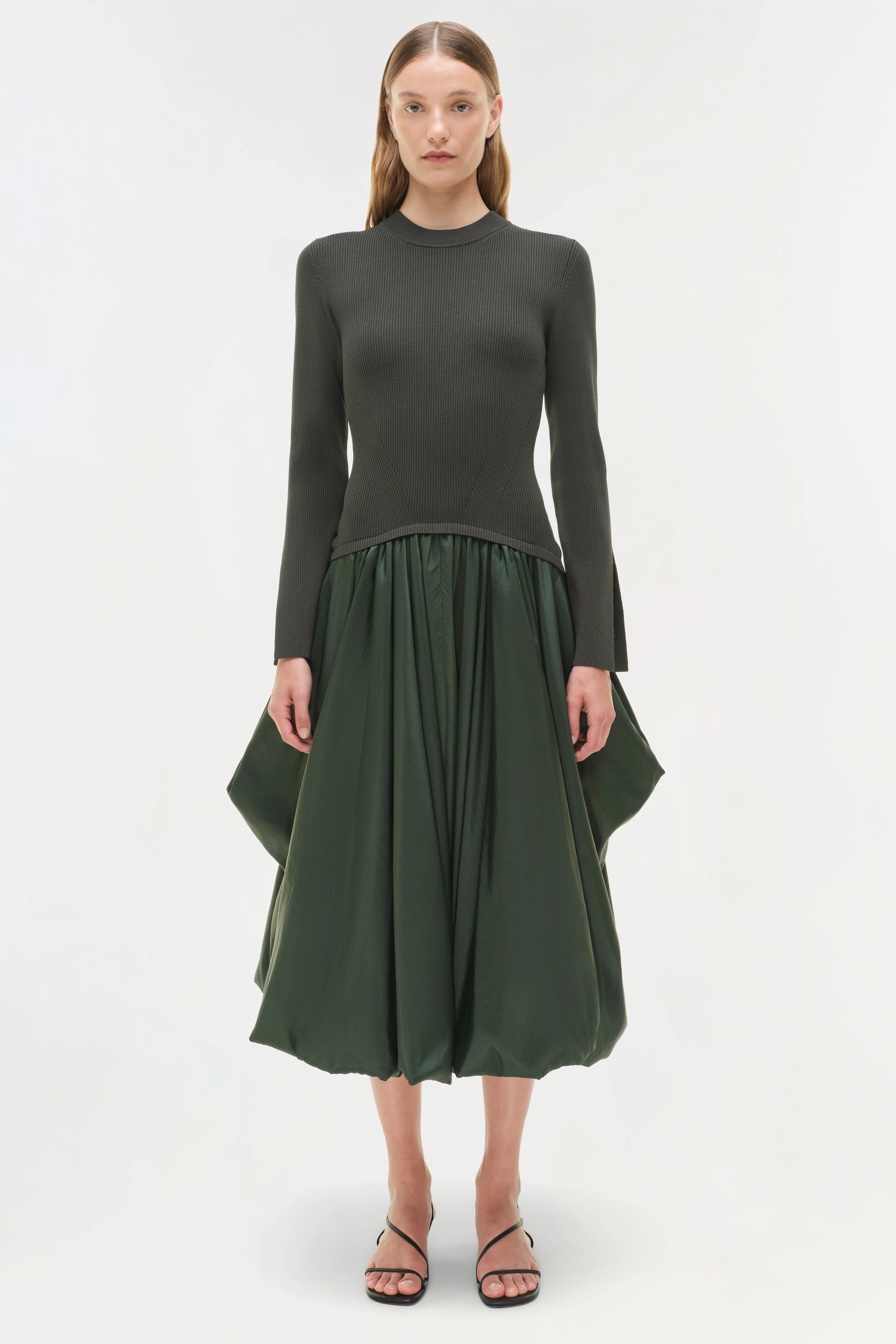 Kenlie Taffeta Knit Midi Dress - Image 6