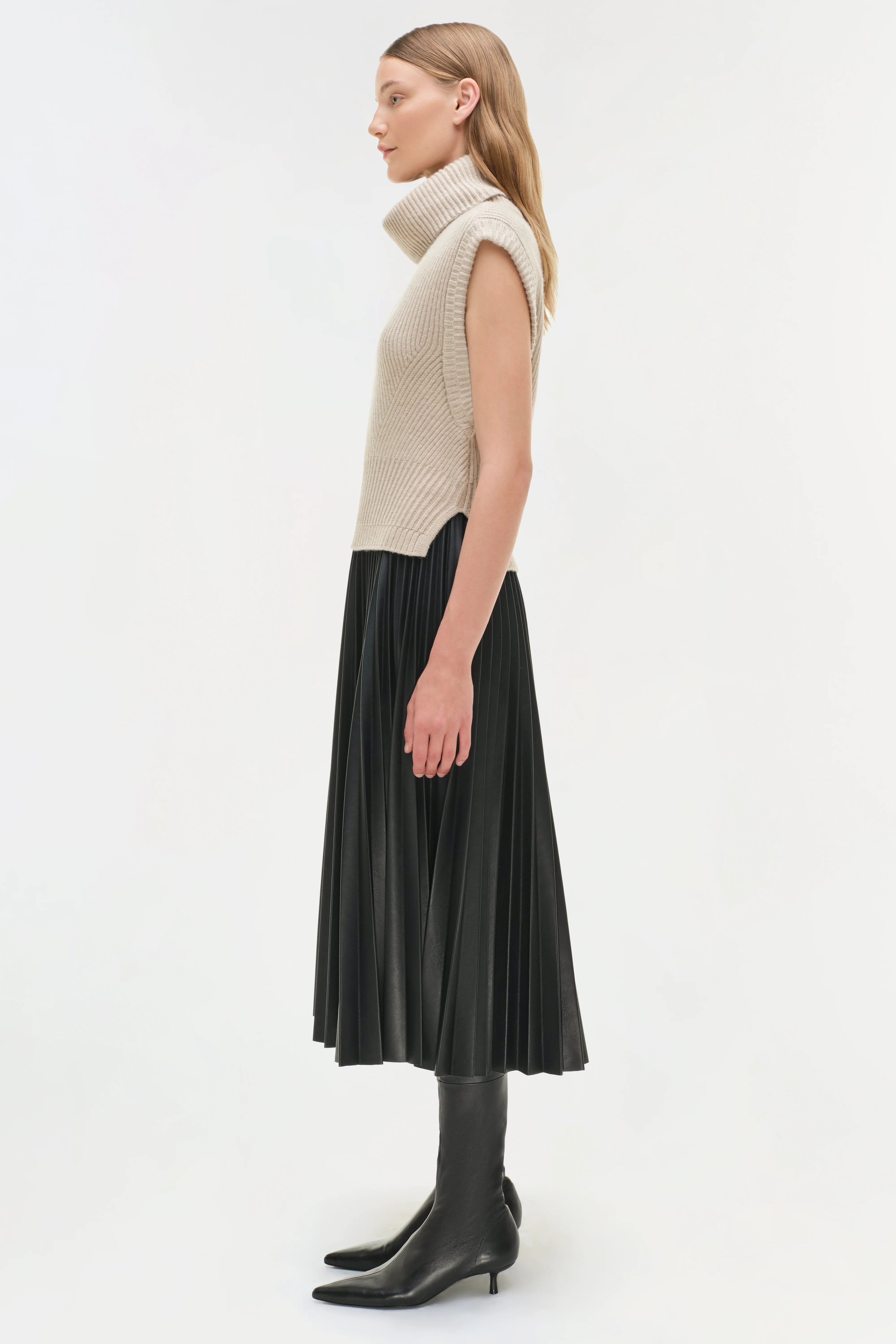 Kezia Vegan Leather Midi Skirt - Image 4