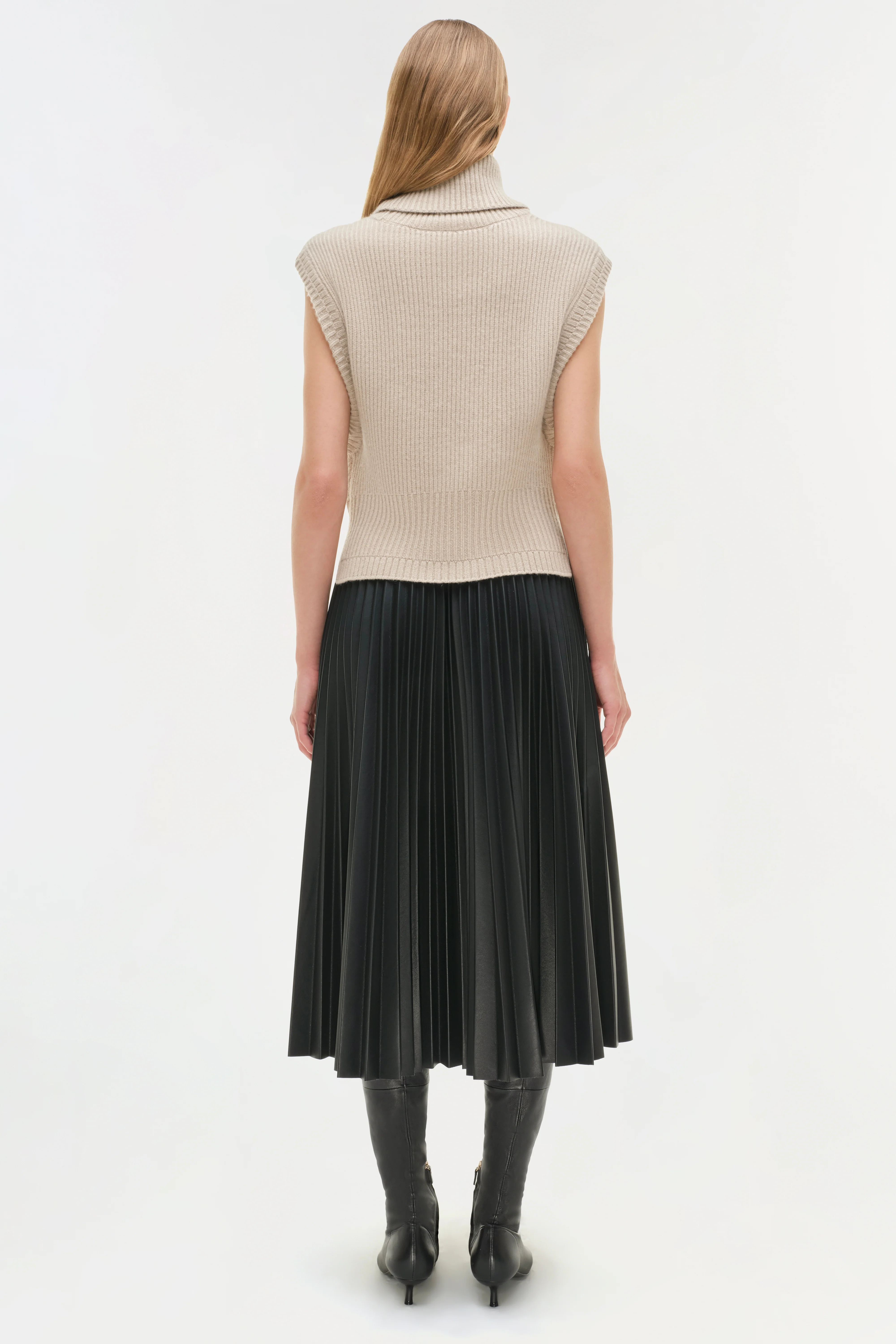 Kezia Vegan Leather Midi Skirt - Image 5