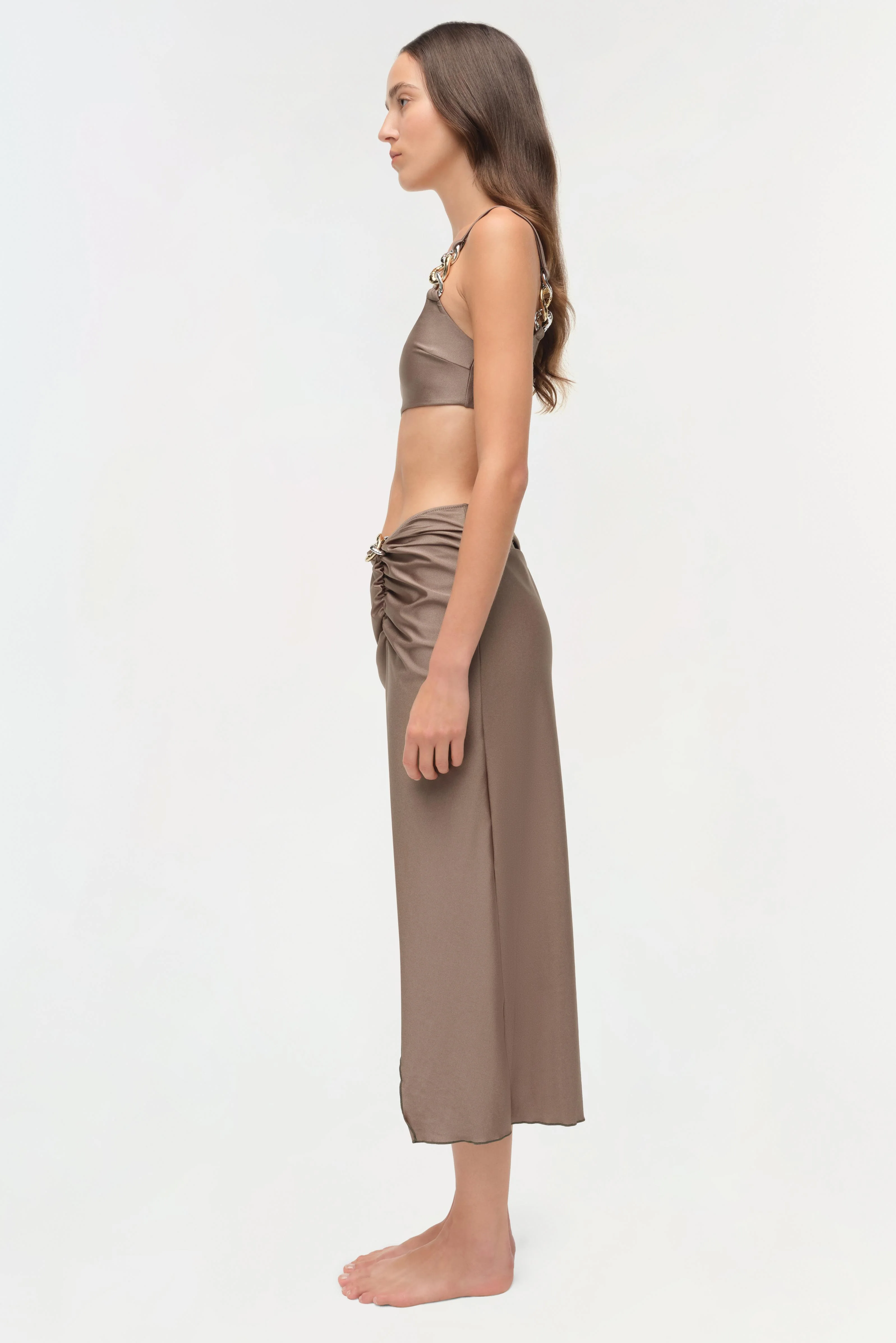 Kora Satin Wrap Midi Skirt - Image 4