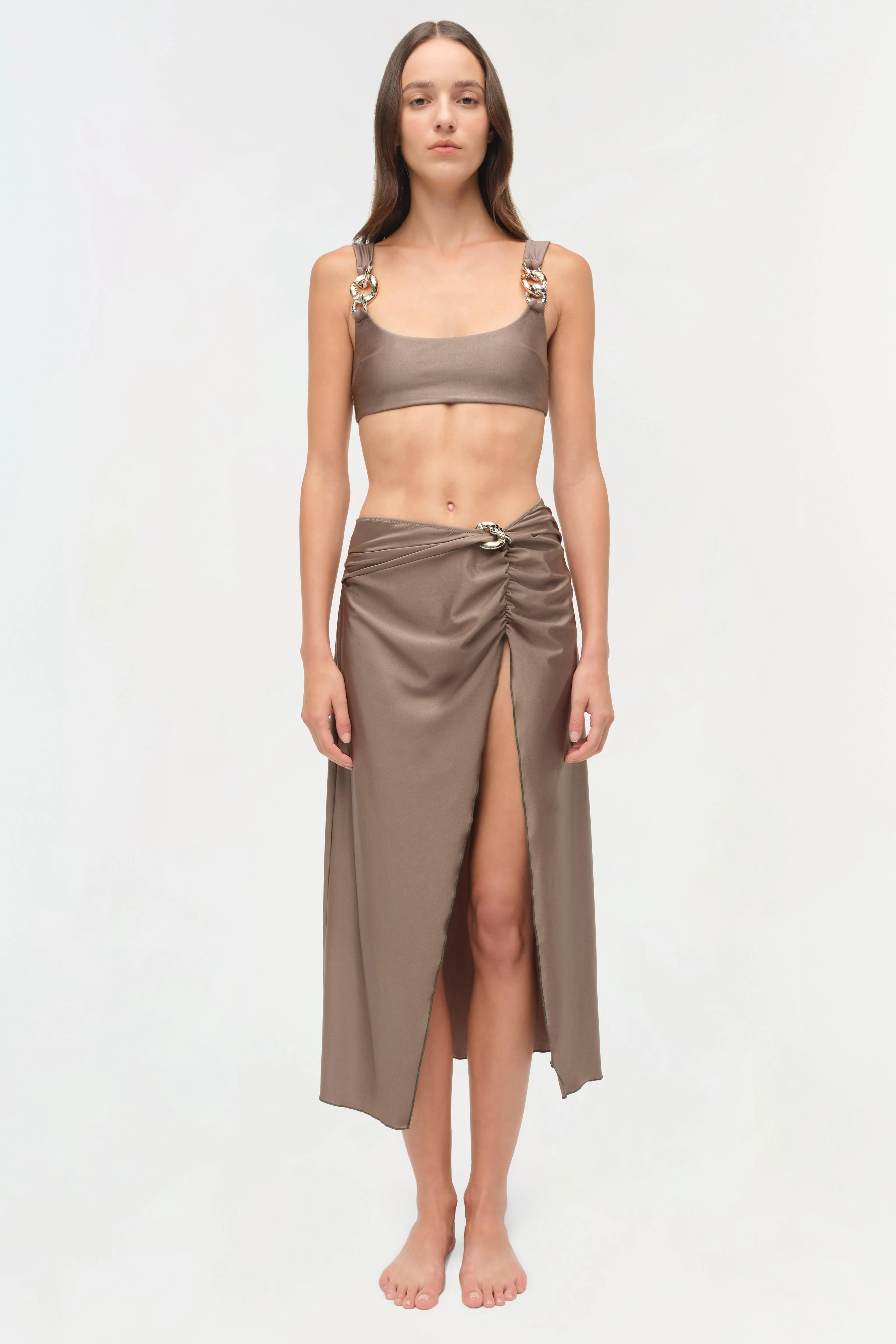Kora Satin Wrap Midi Skirt - Image 6