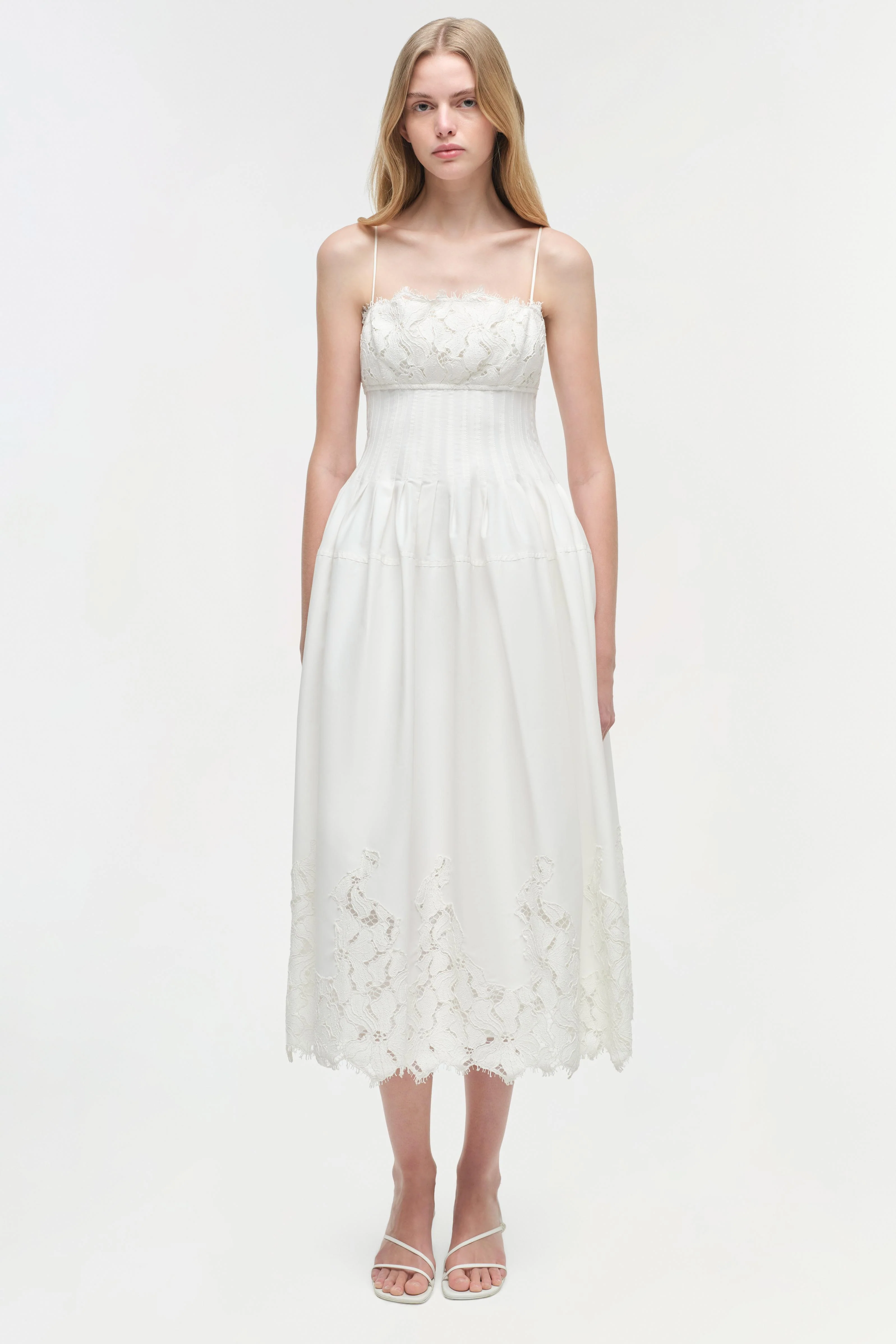 Lilianna Cotton Lace Midi Dress - Image 2