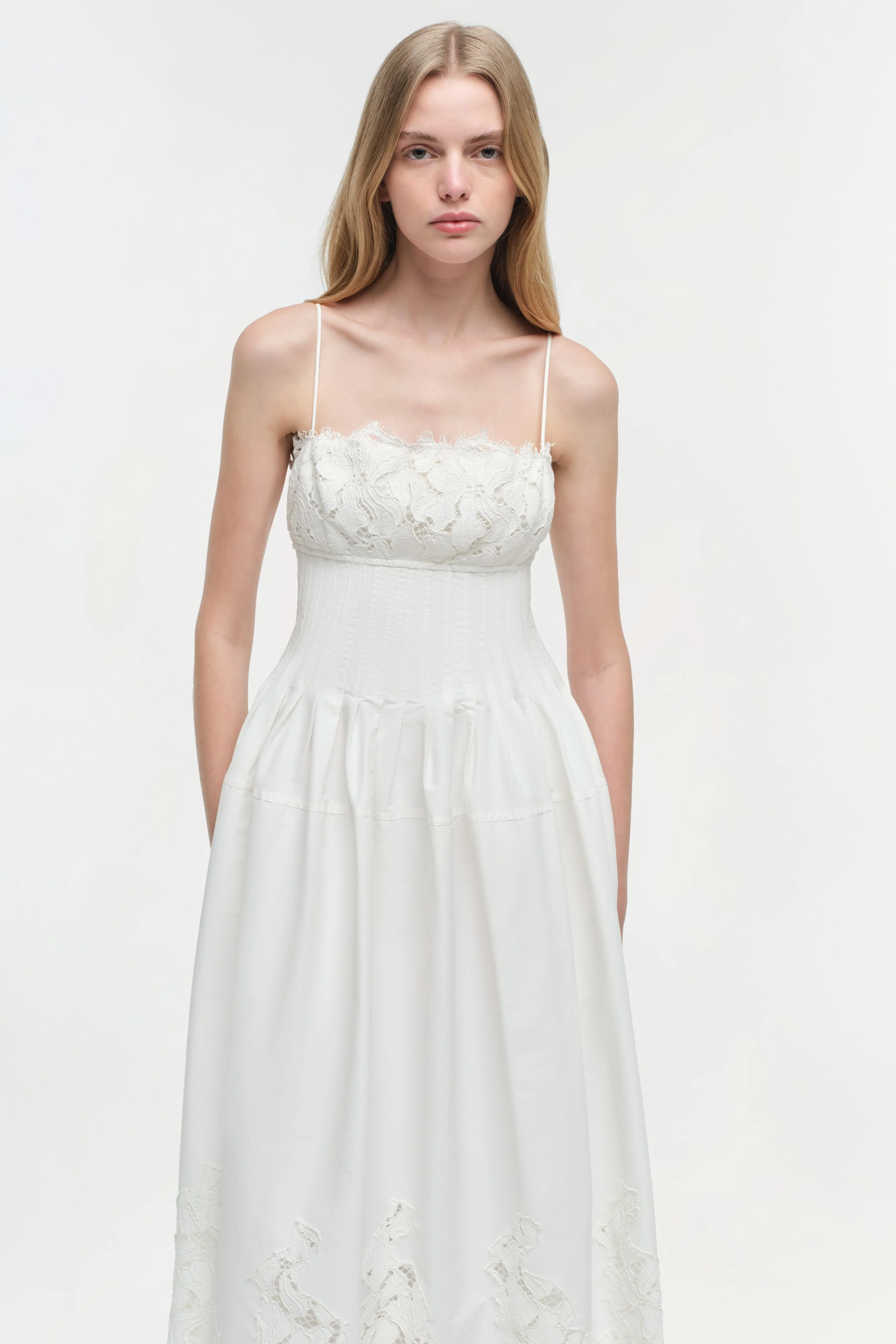 Lilianna Cotton Lace Midi Dress - Image 3