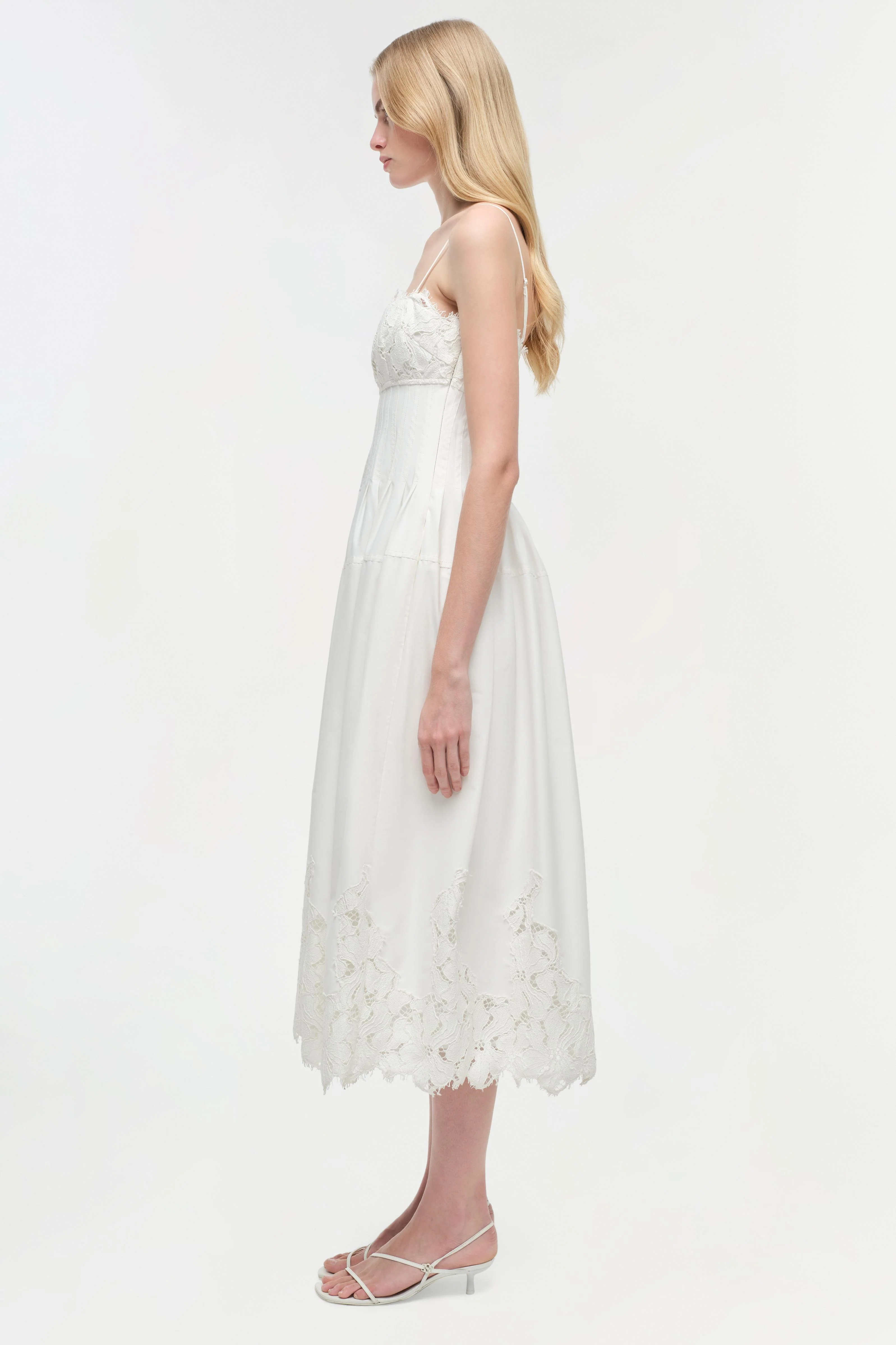 Lilianna Cotton Lace Midi Dress - Image 4