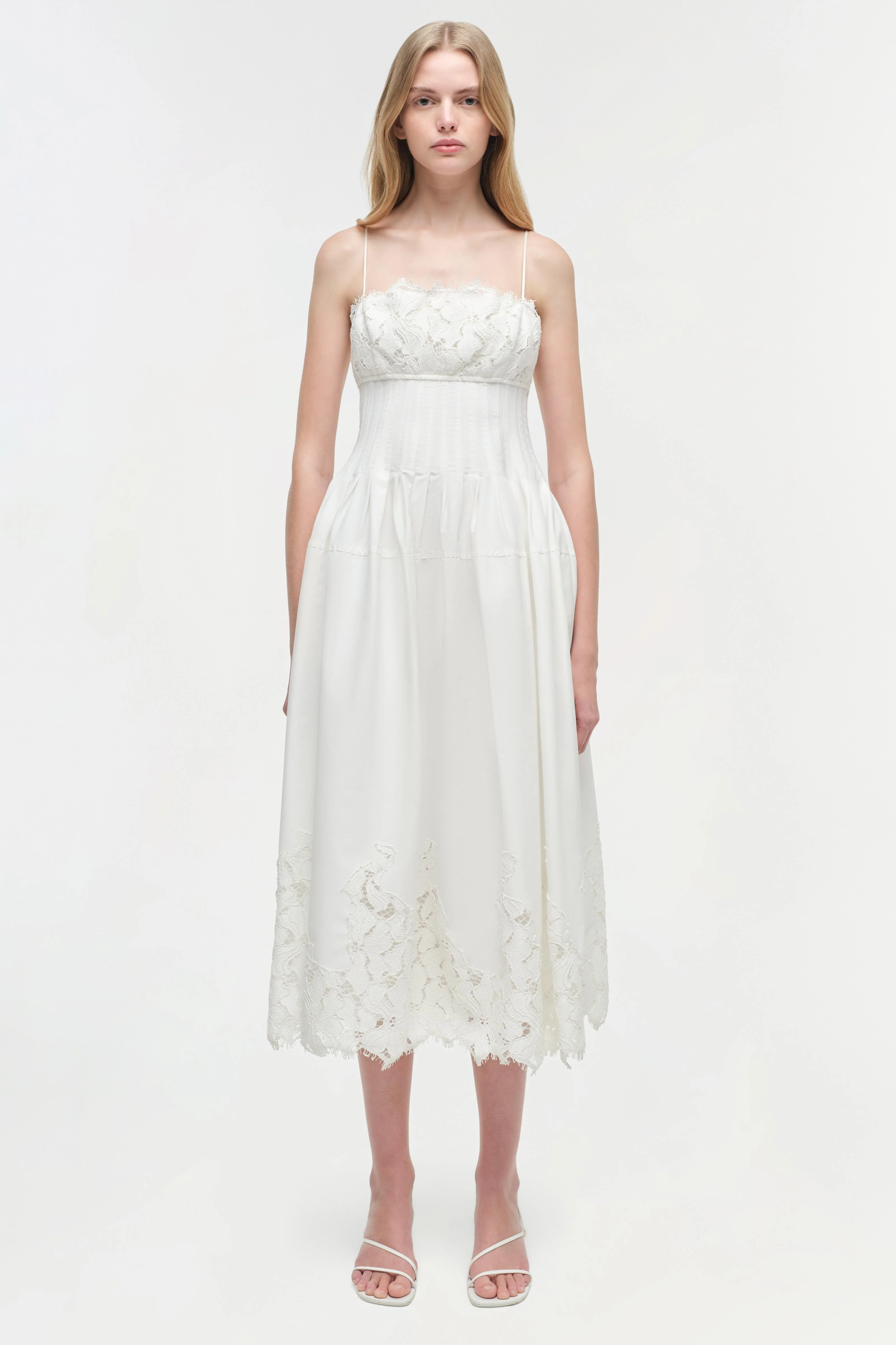 Lilianna Cotton Lace Midi Dress - Image 6
