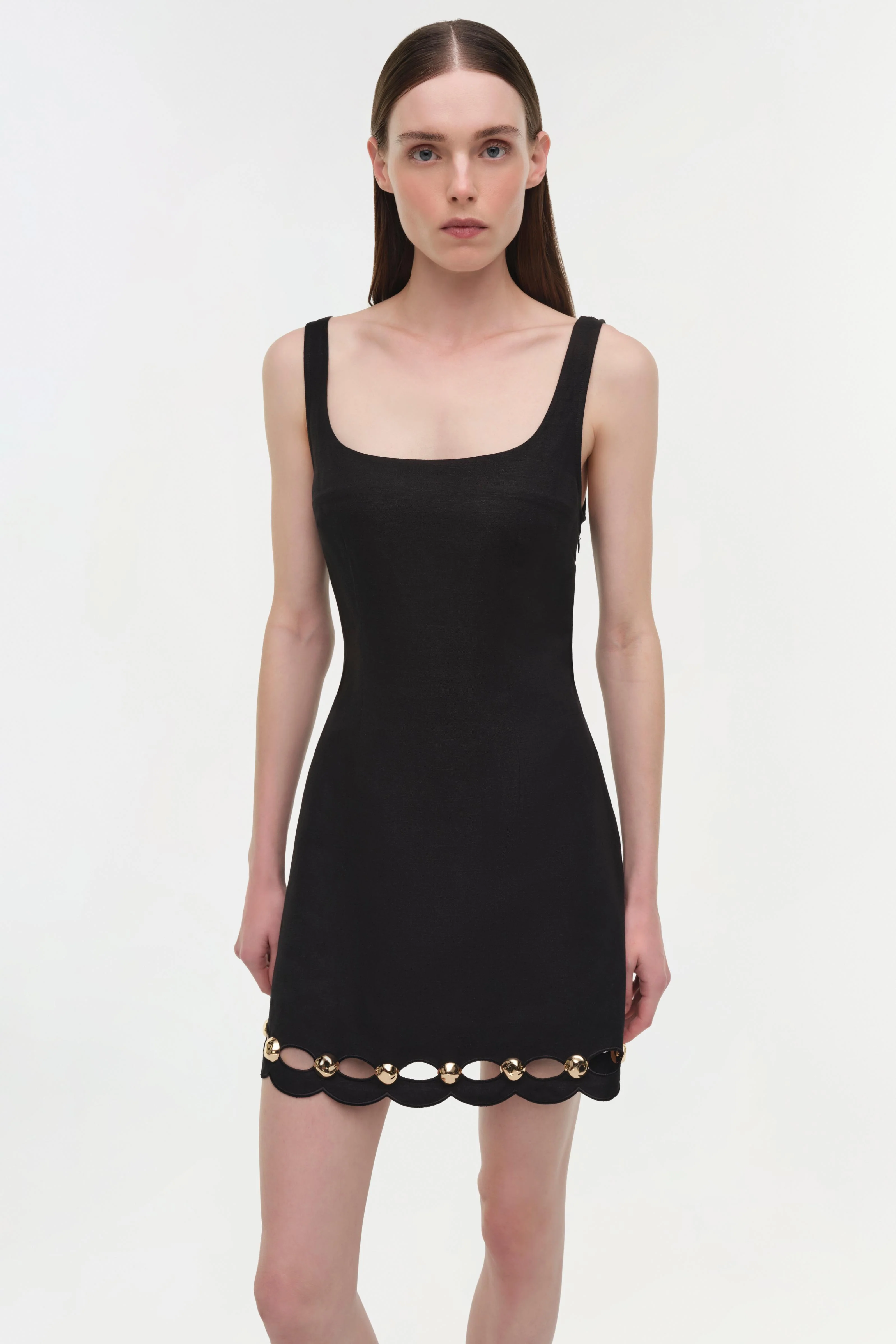 Lindley Studded Linen Midi Dress - Image 3