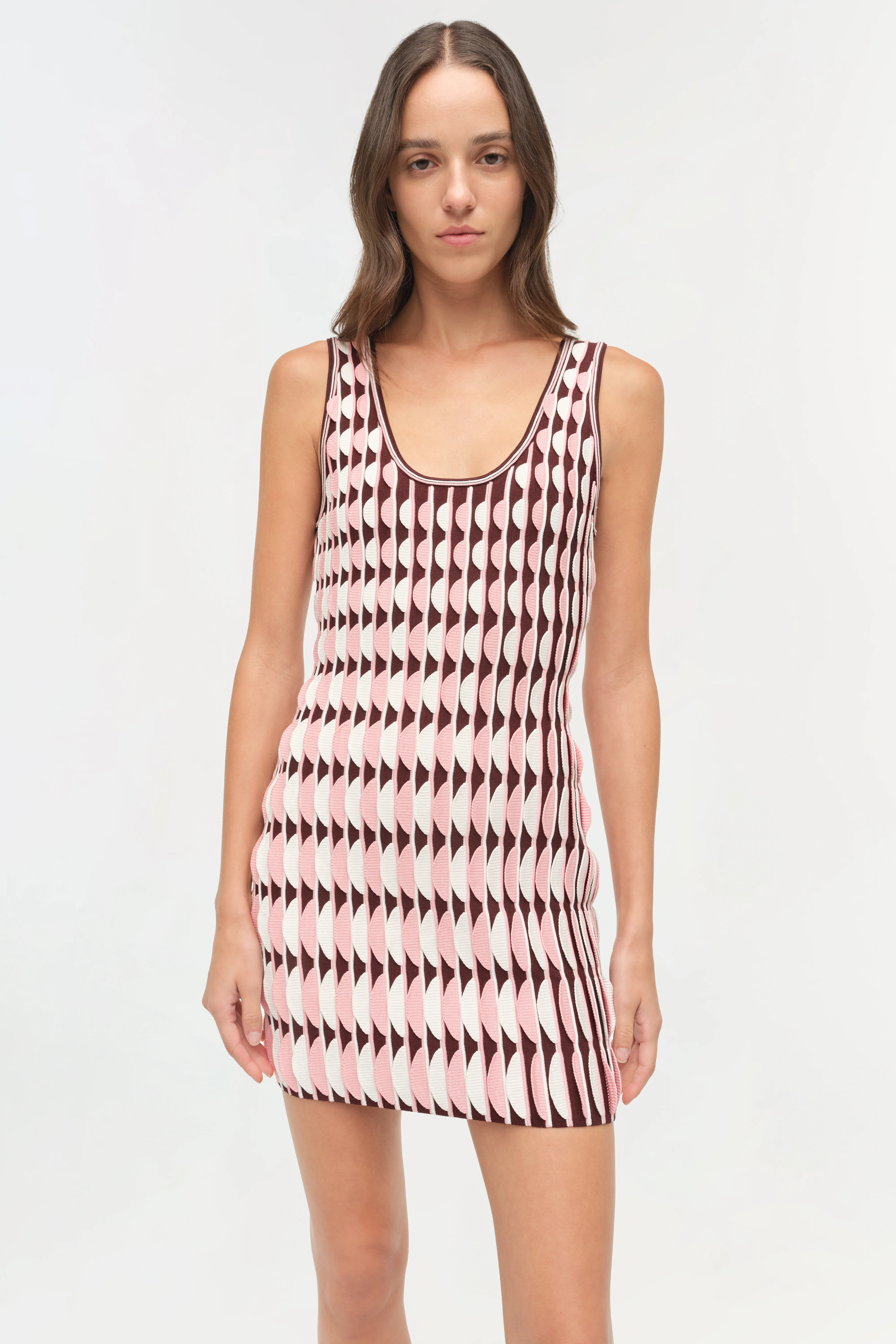 Lorien Scalloped Knit Mini Dress - Image 3