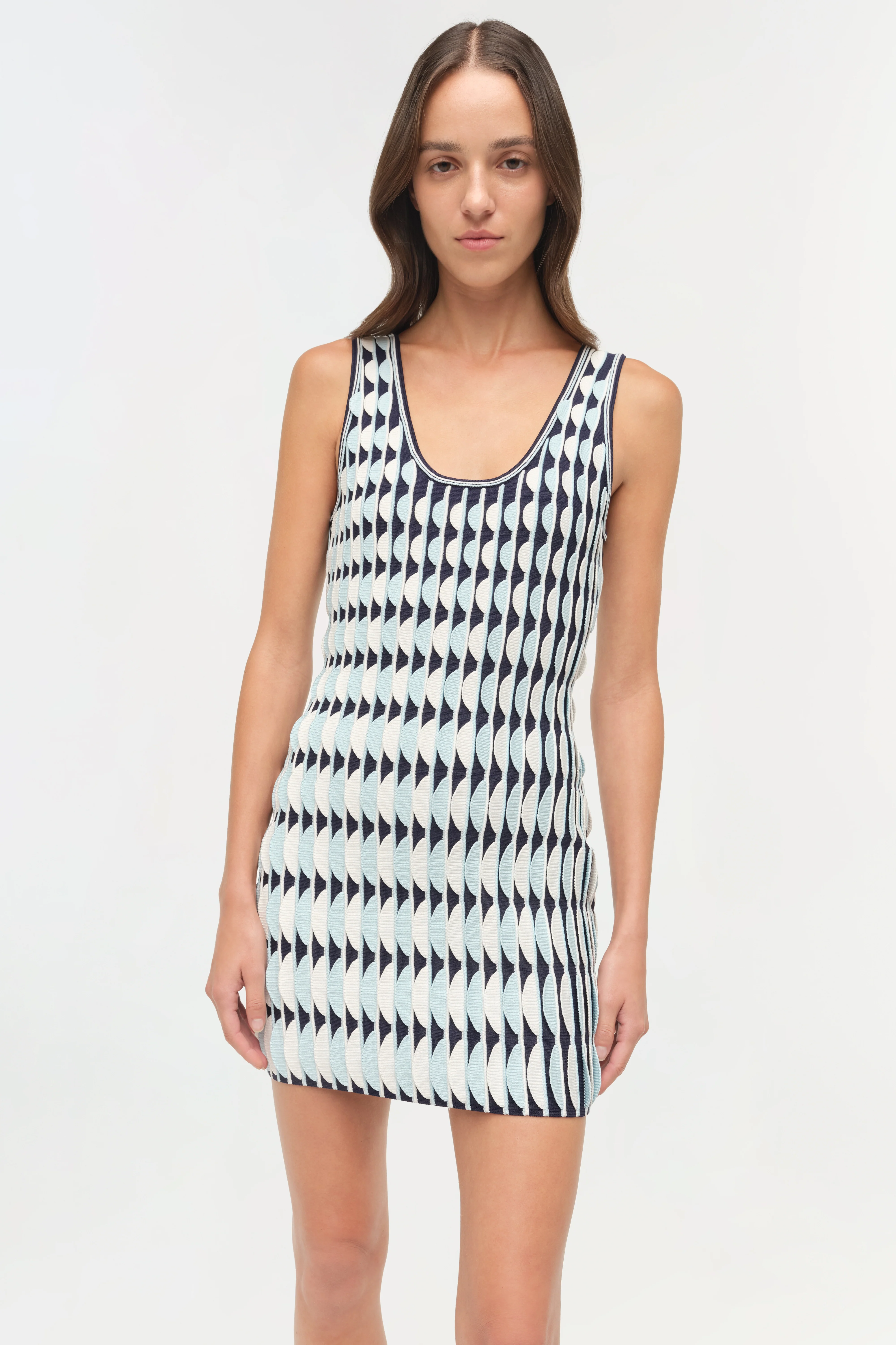 Lorien Scalloped Knit Mini Dress - Image 3