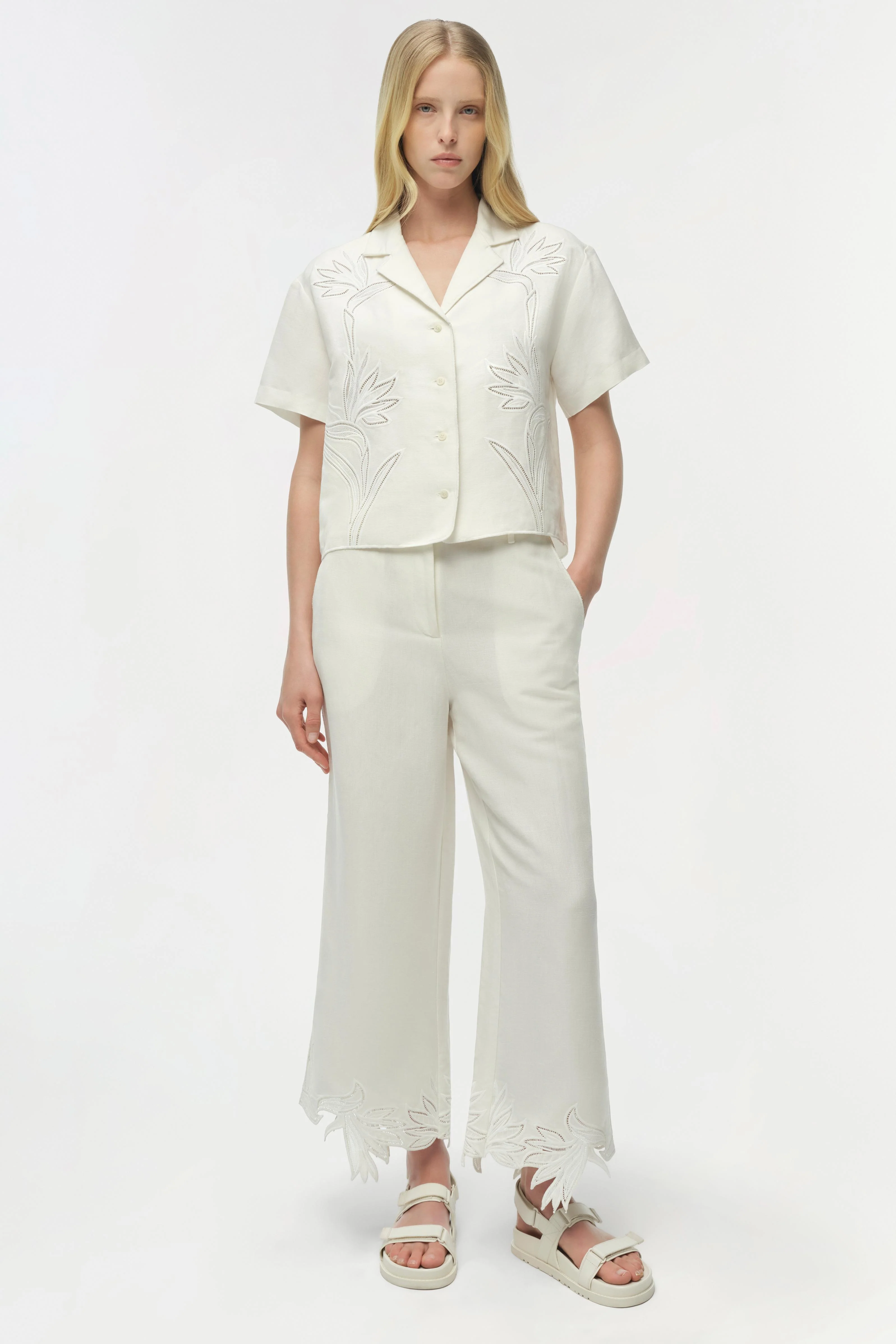 Louisa Embroidered Camp Shirt - Image 2