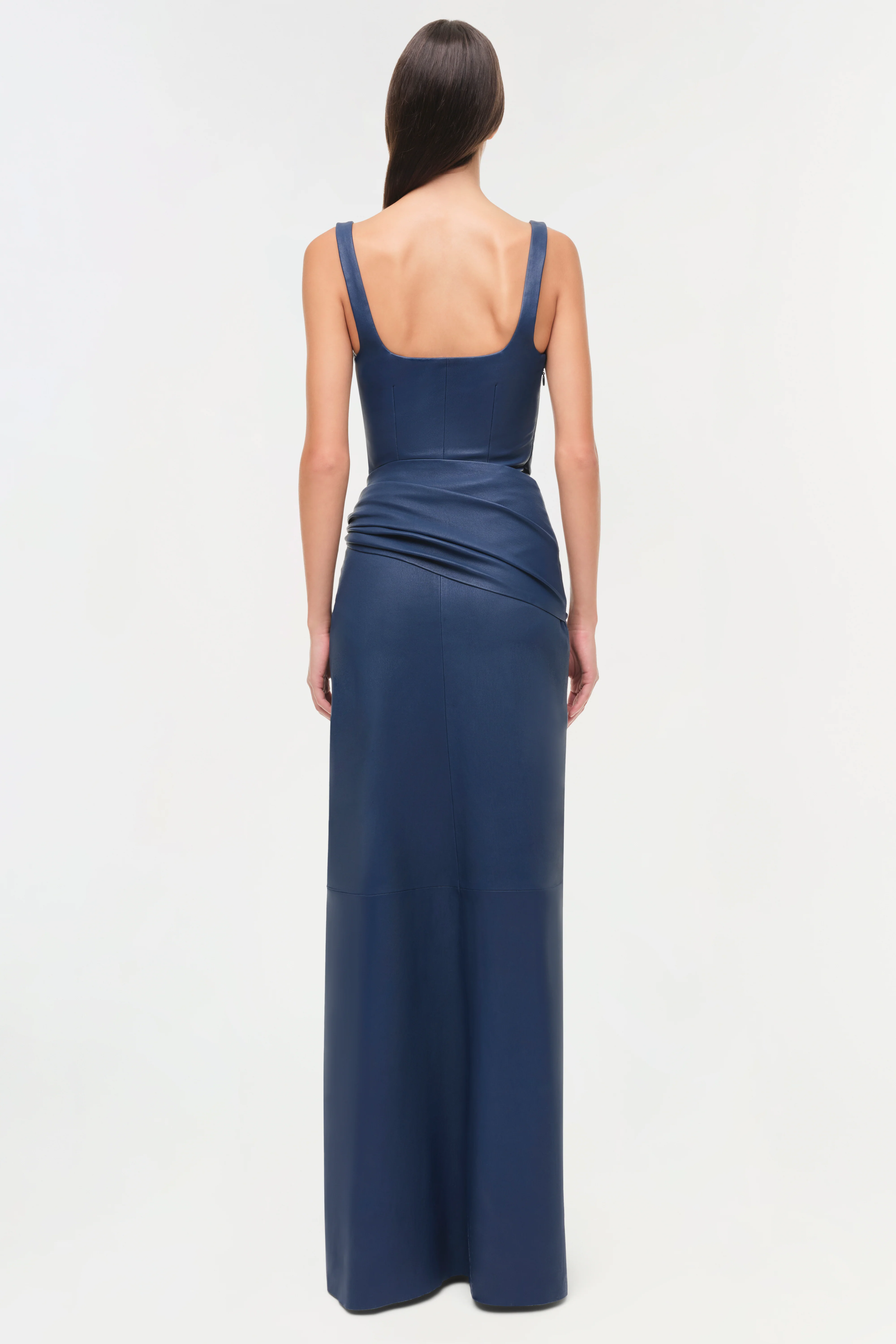 Lyle Draped Leather Dress - Image 6
