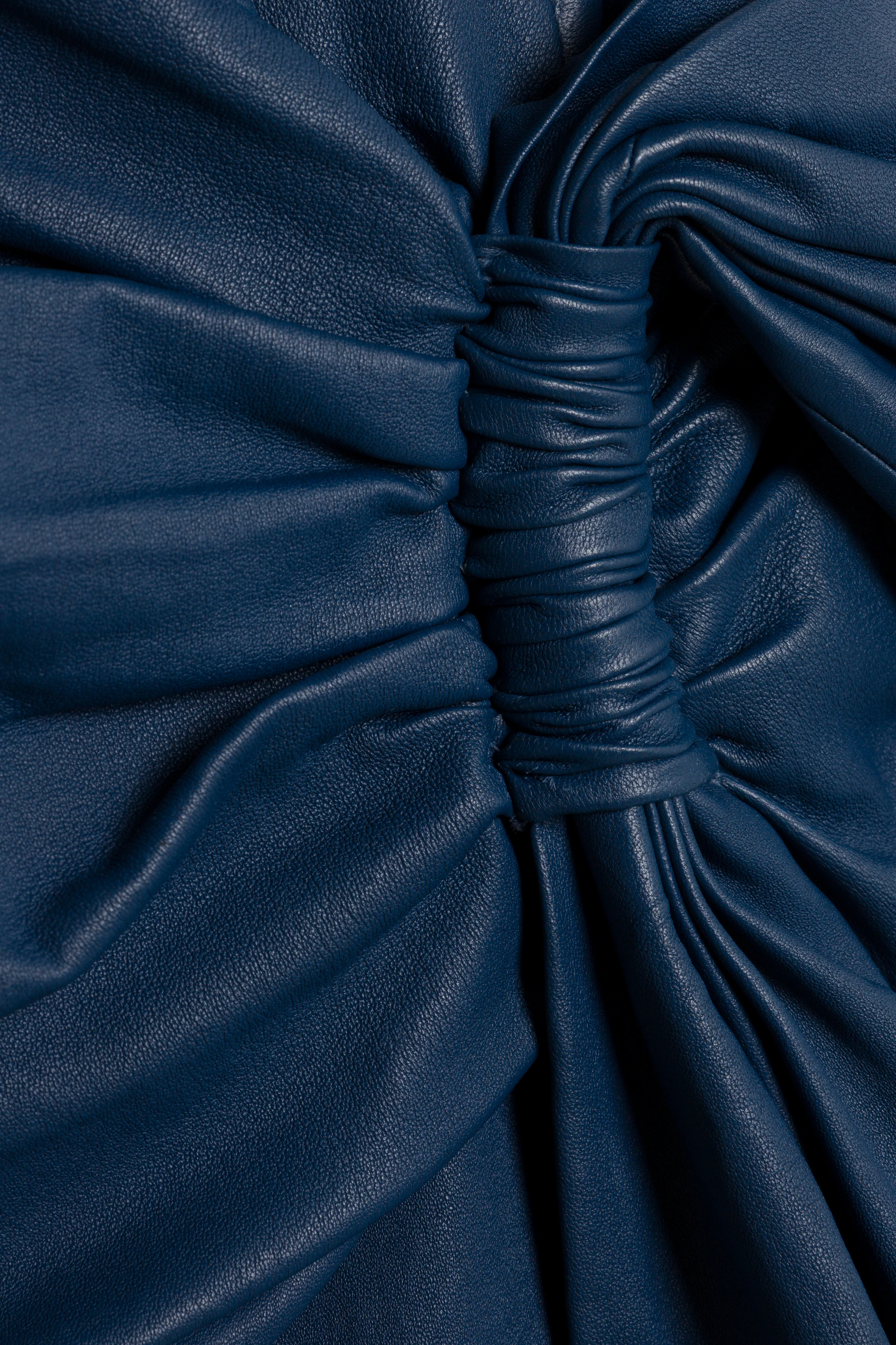 Lyle Draped Leather Dress - Image 8