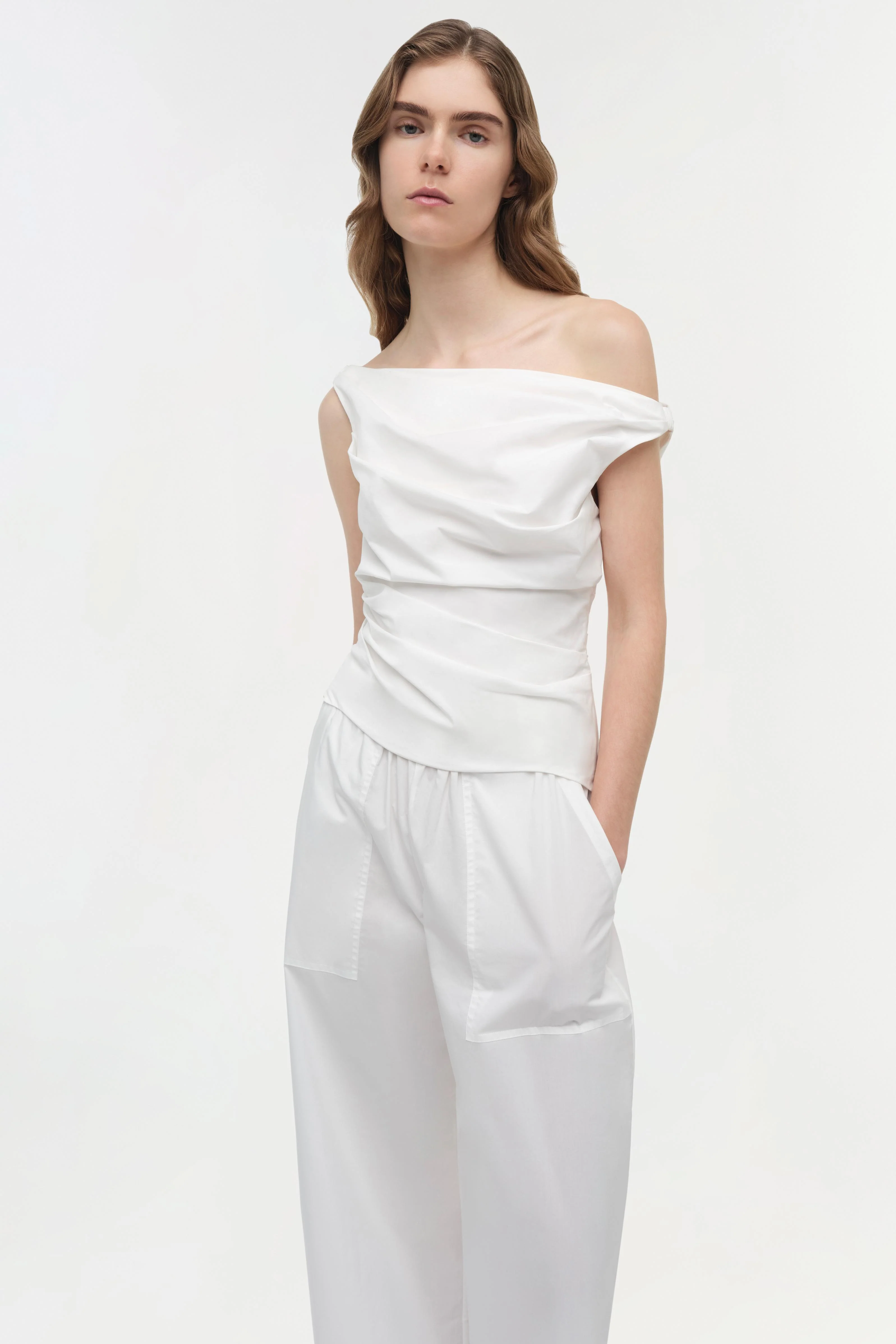 Maisel Draped Cotton Top - Image 3