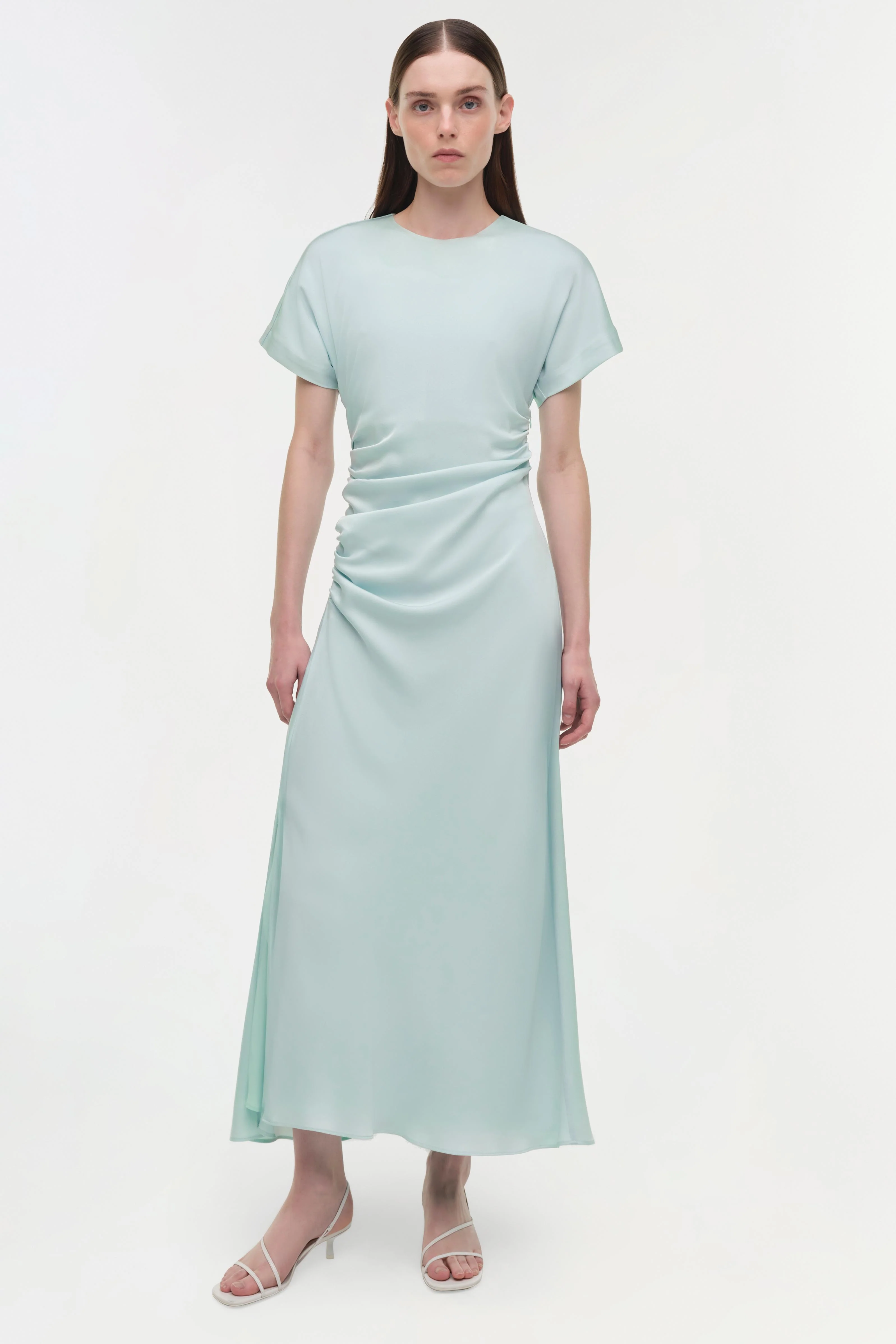 Marabella Draped Satin Midi Dress - Image 2