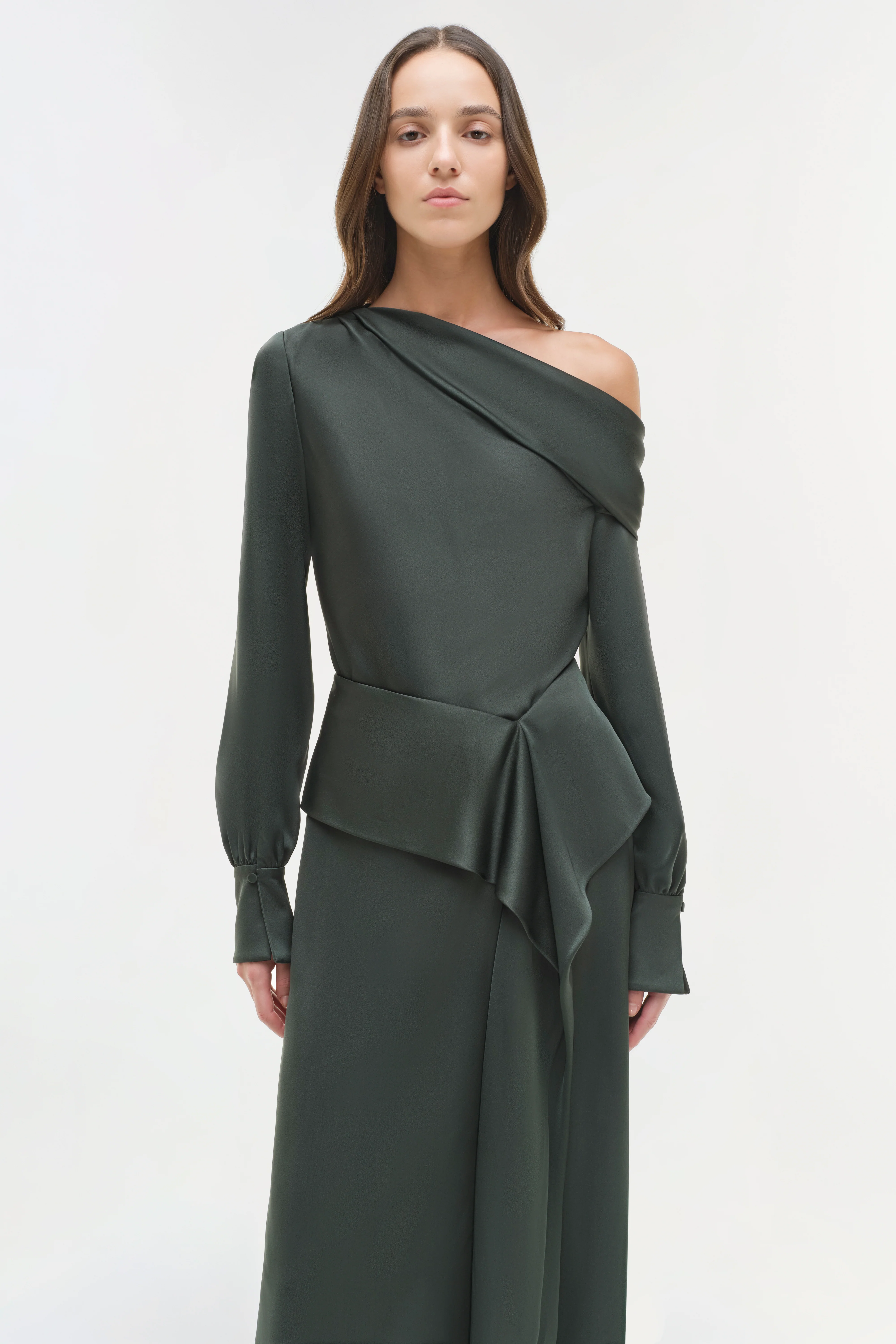 Maria Satin Midi Skirt - Image 2
