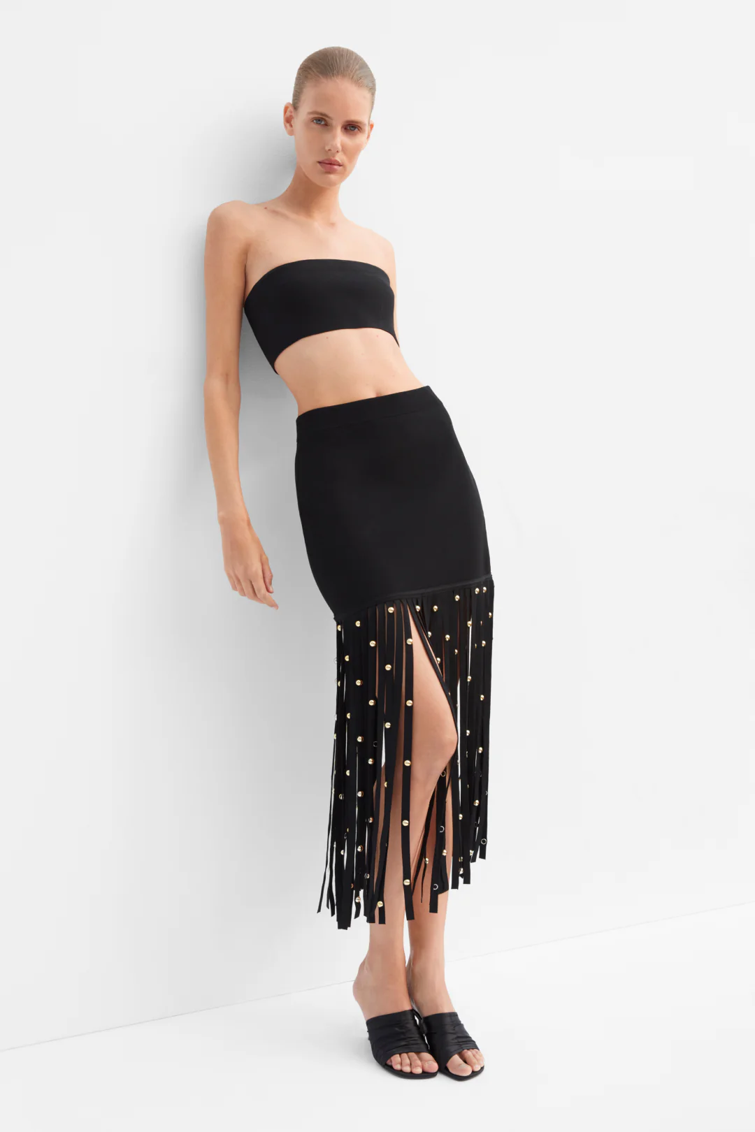 Melva Knit Embellished Midi Skirt - Image 2