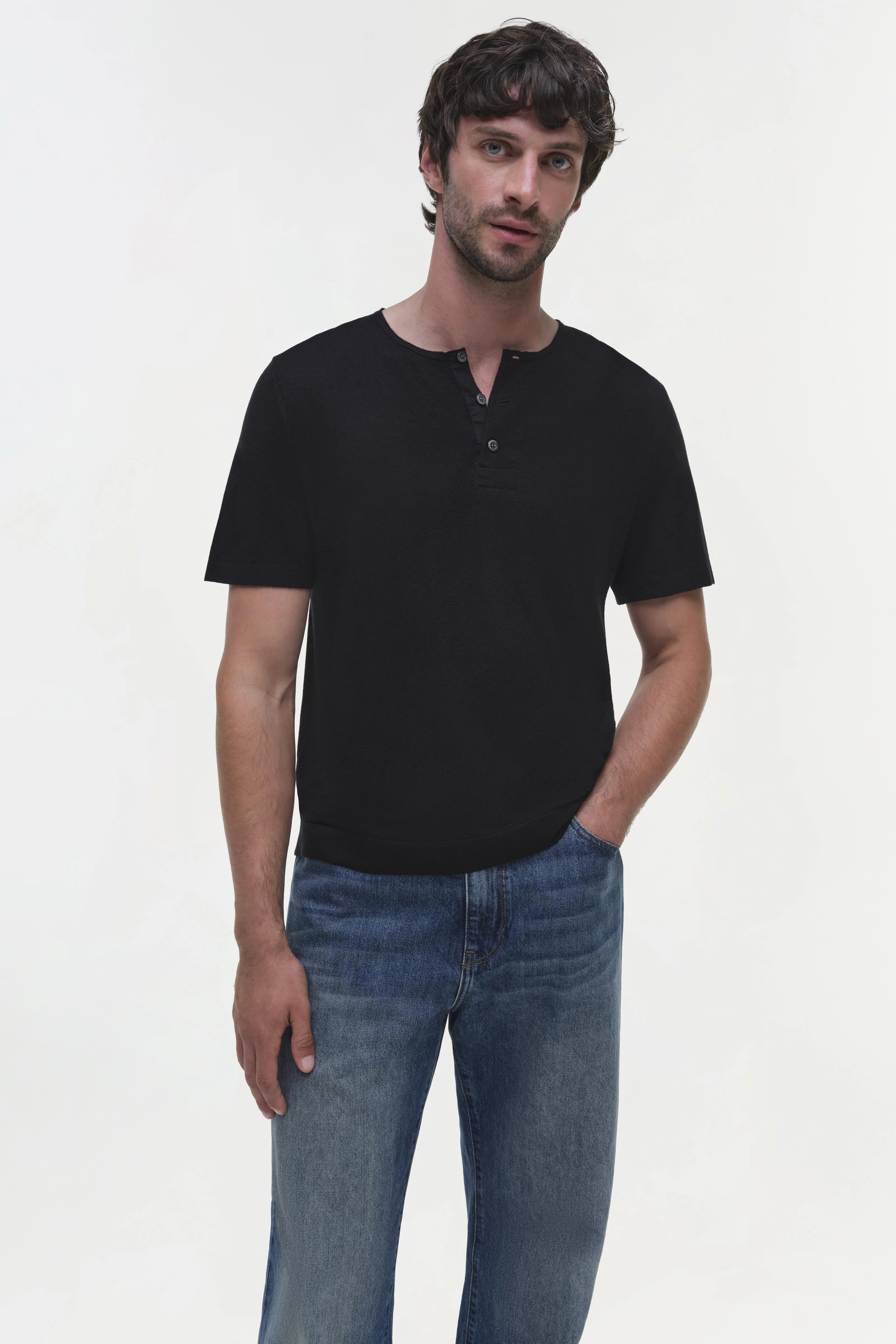 Hayes Silk Linen Henley - Image 3