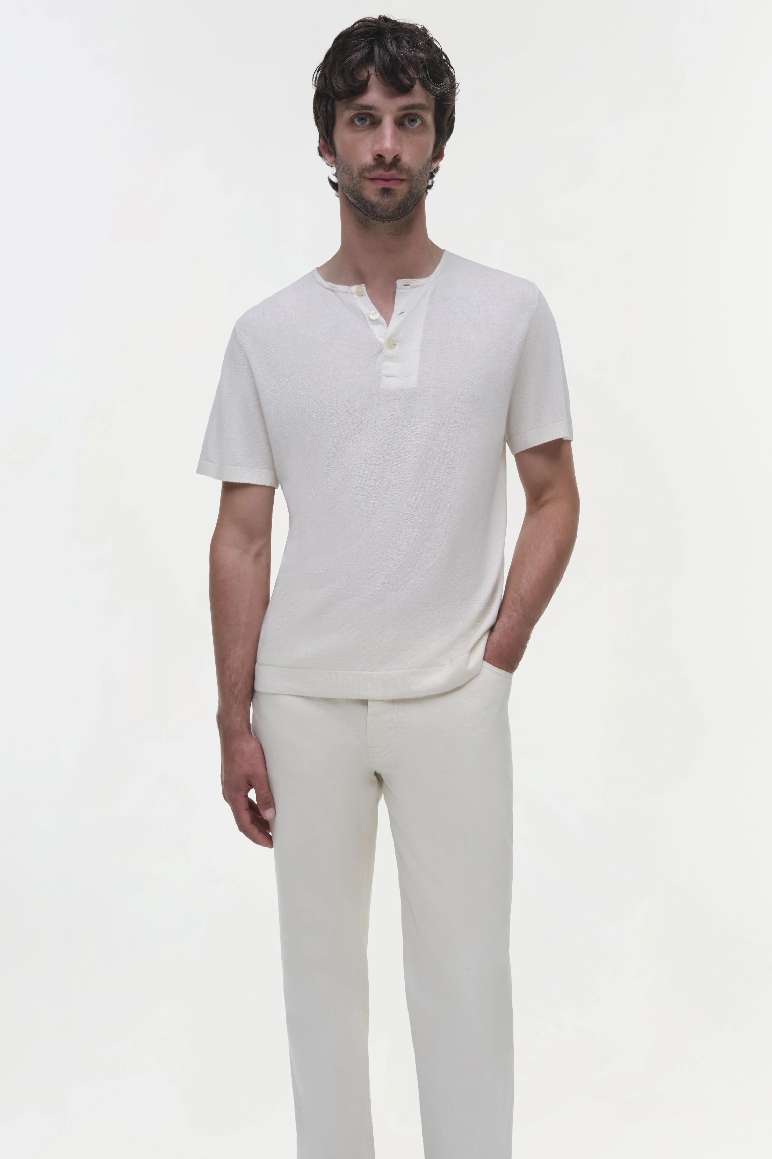 Hayes Silk Linen Henley - Image 3