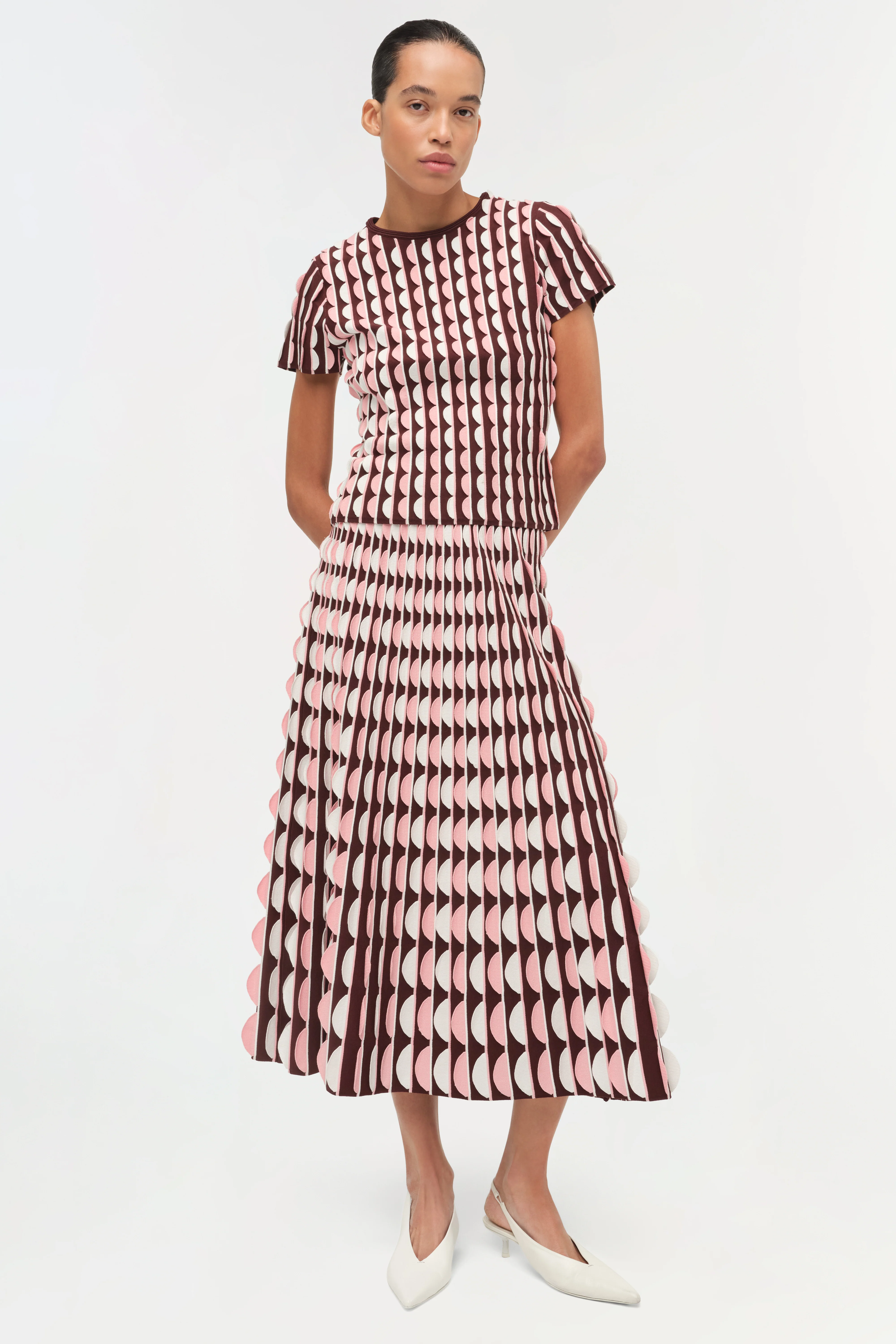 Micah Scalloped Knit Midi Skirt - Image 2