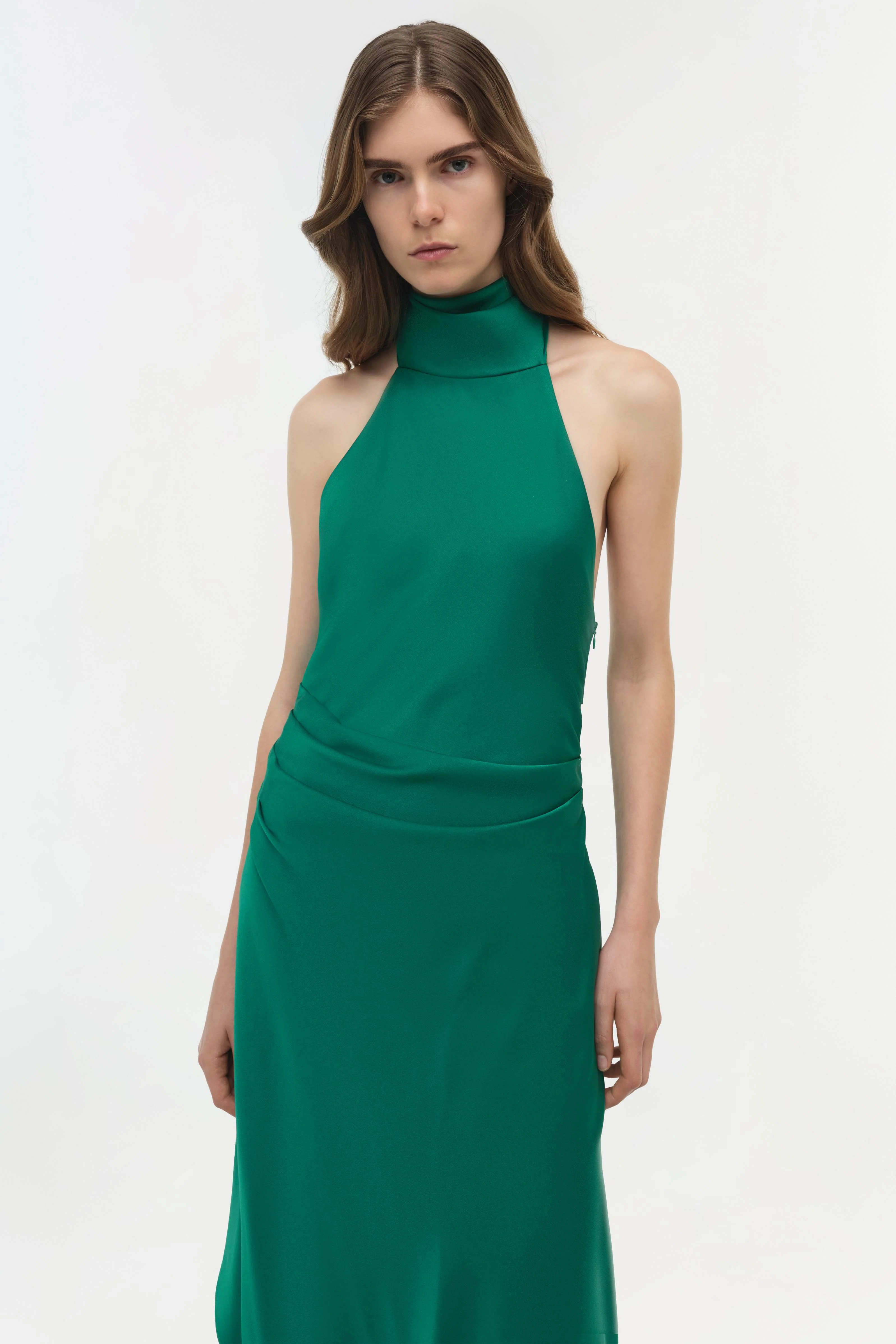 Monica Satin Midi Dress - Image 3