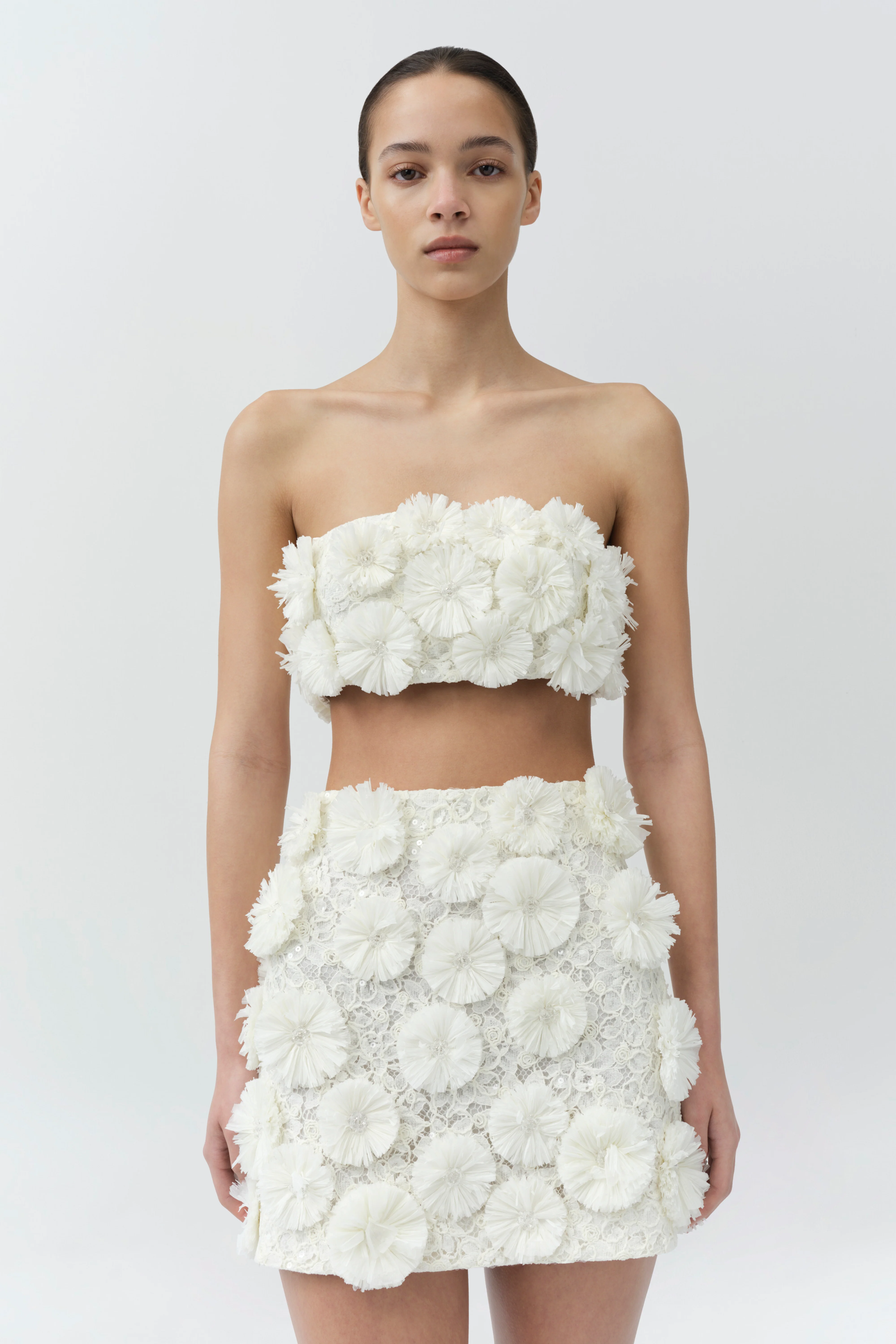 Nolia Floral Raffia Mini Skirt - Image 3