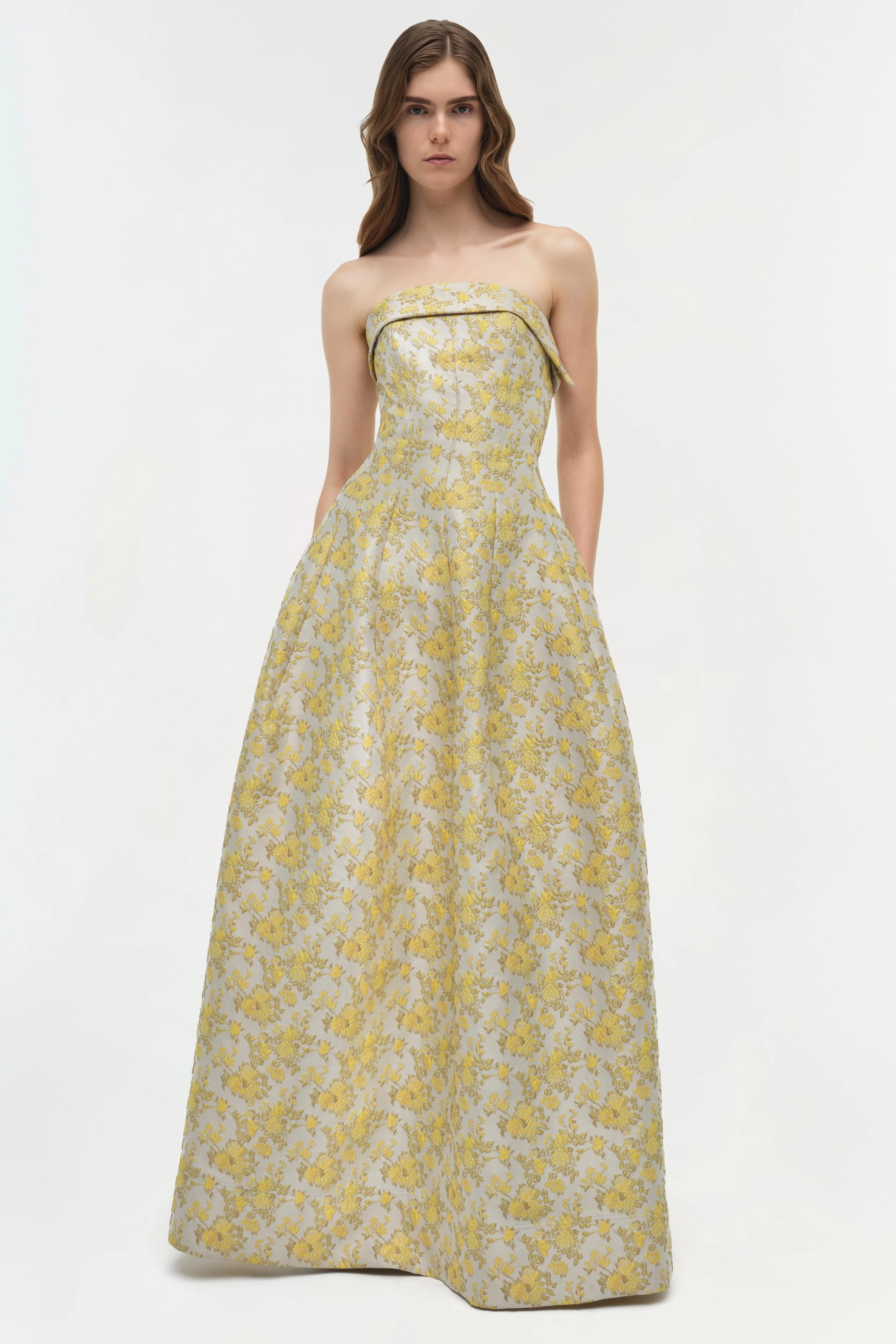 Octavia Jacquard Strapless Gown - Image 2