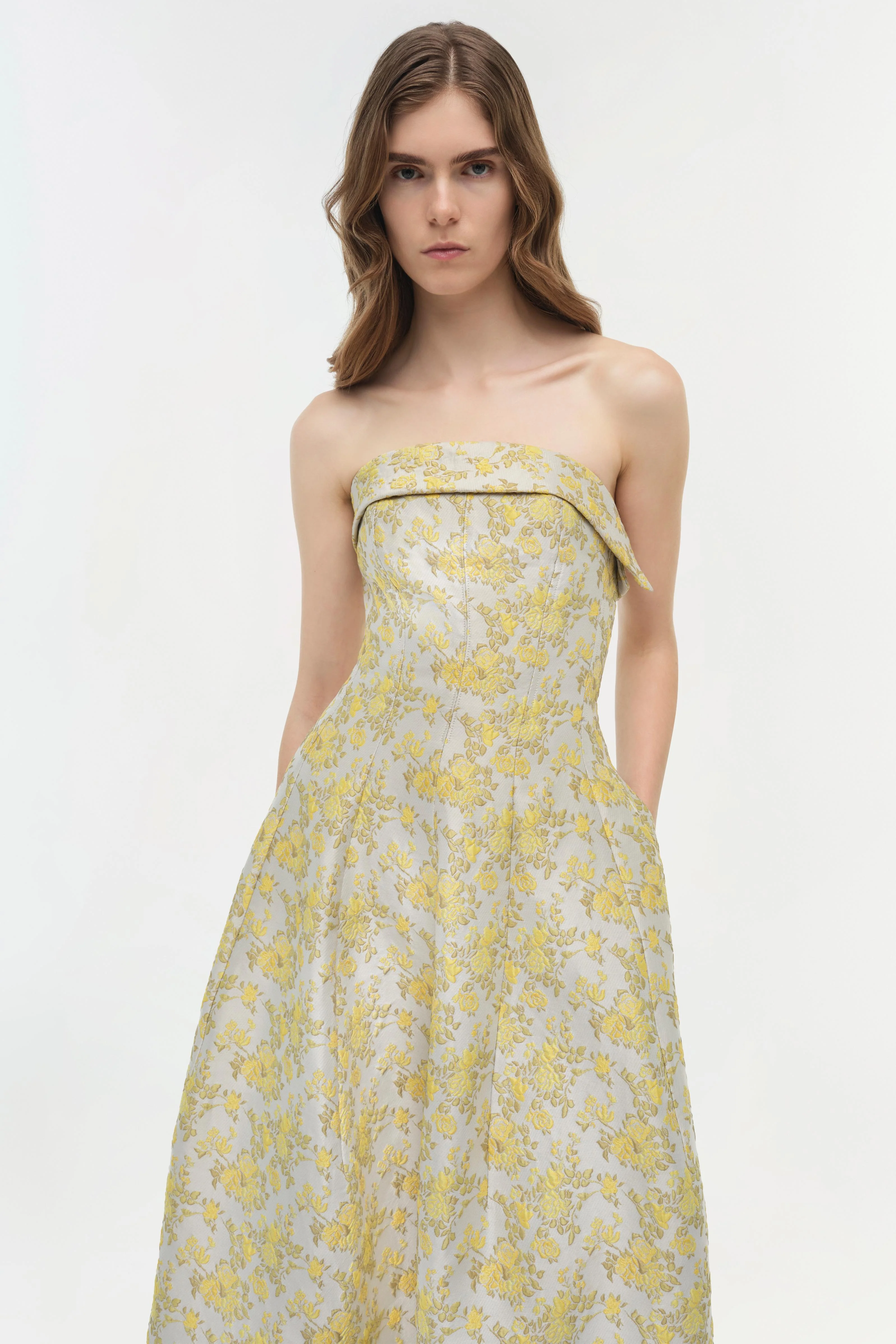 Octavia Jacquard Strapless Gown - Image 3