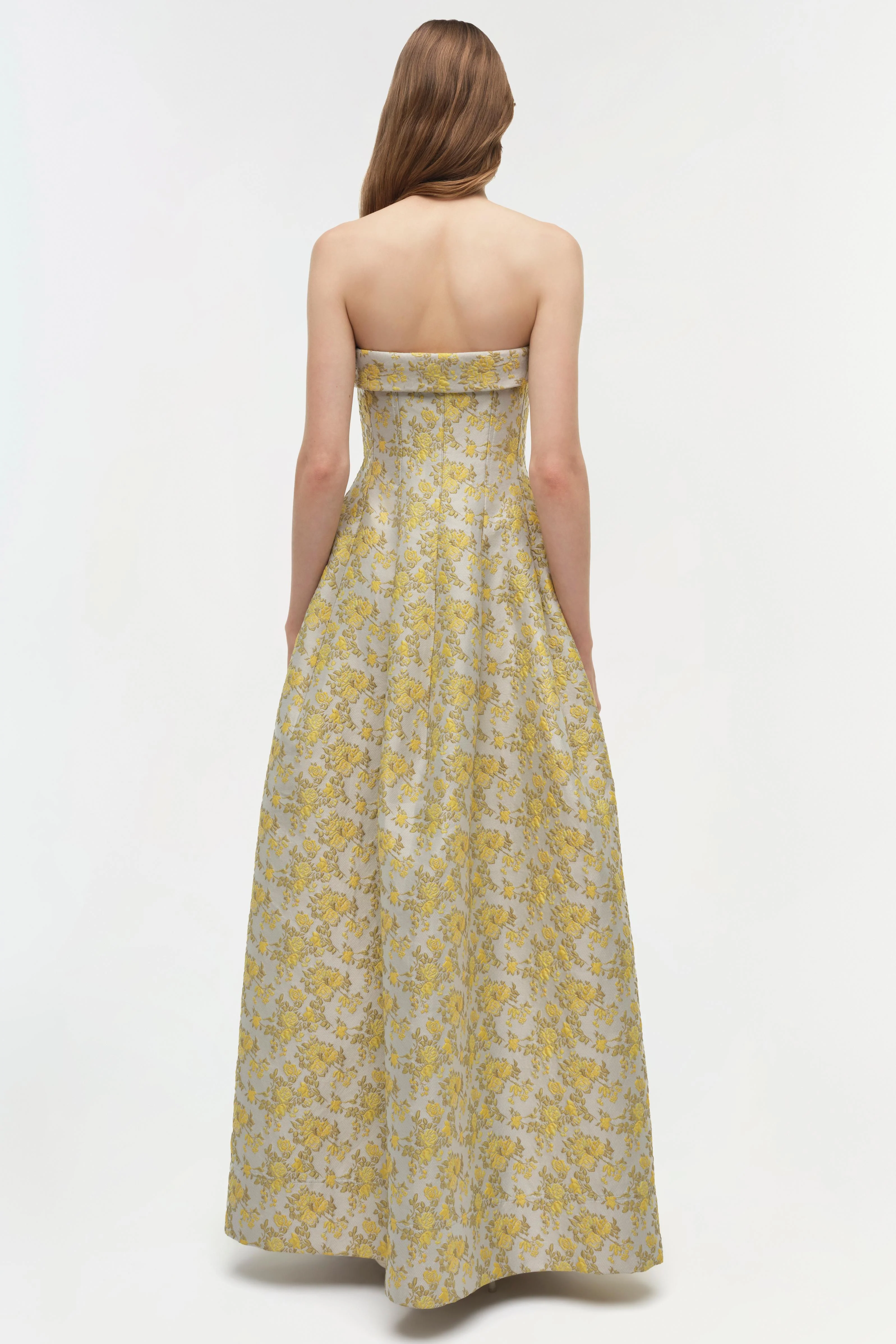 Octavia Jacquard Strapless Gown - Image 5