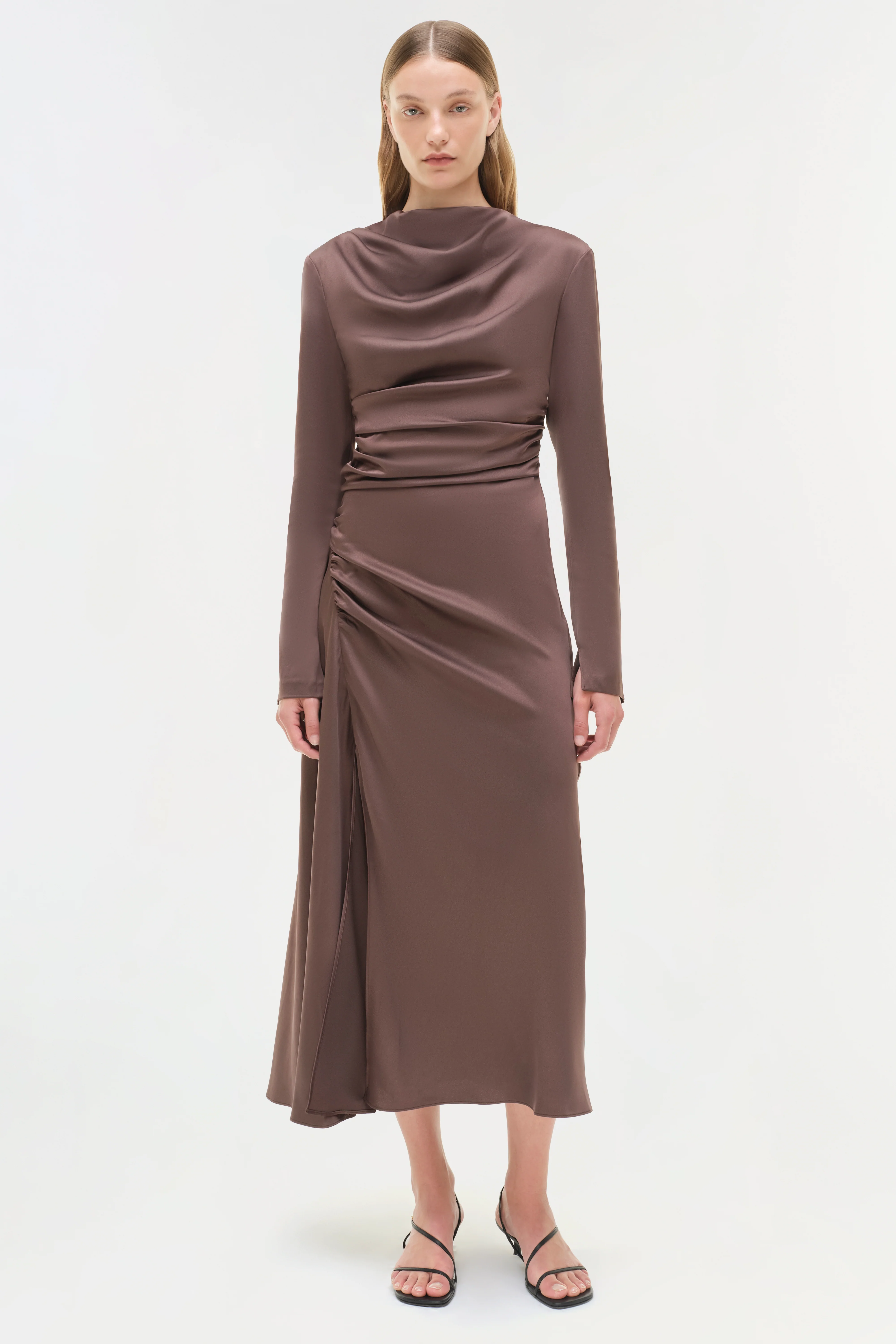 Odessa Satin Midi Dress - Image 2