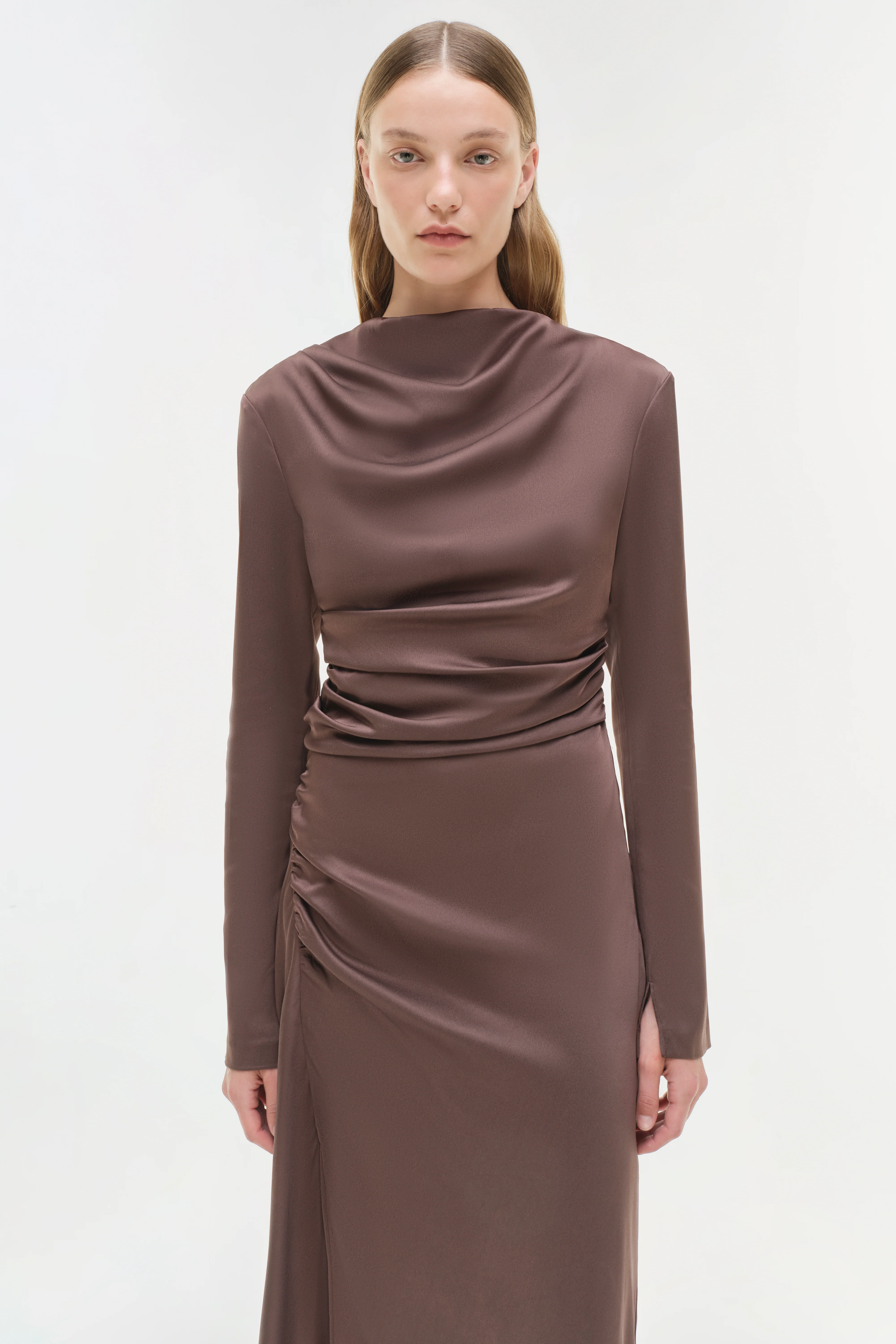 Odessa Satin Midi Dress - Image 3
