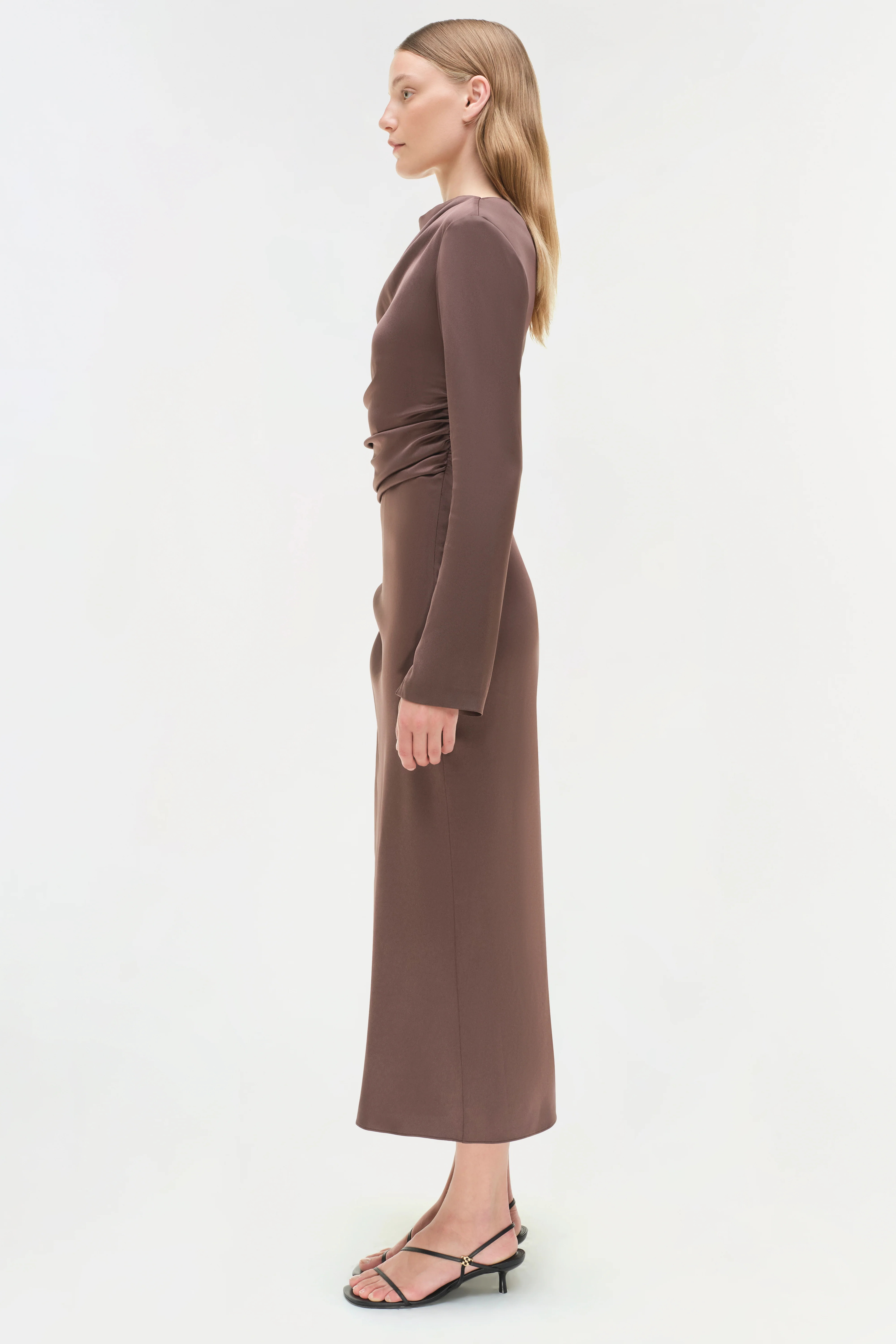 Odessa Satin Midi Dress - Image 5