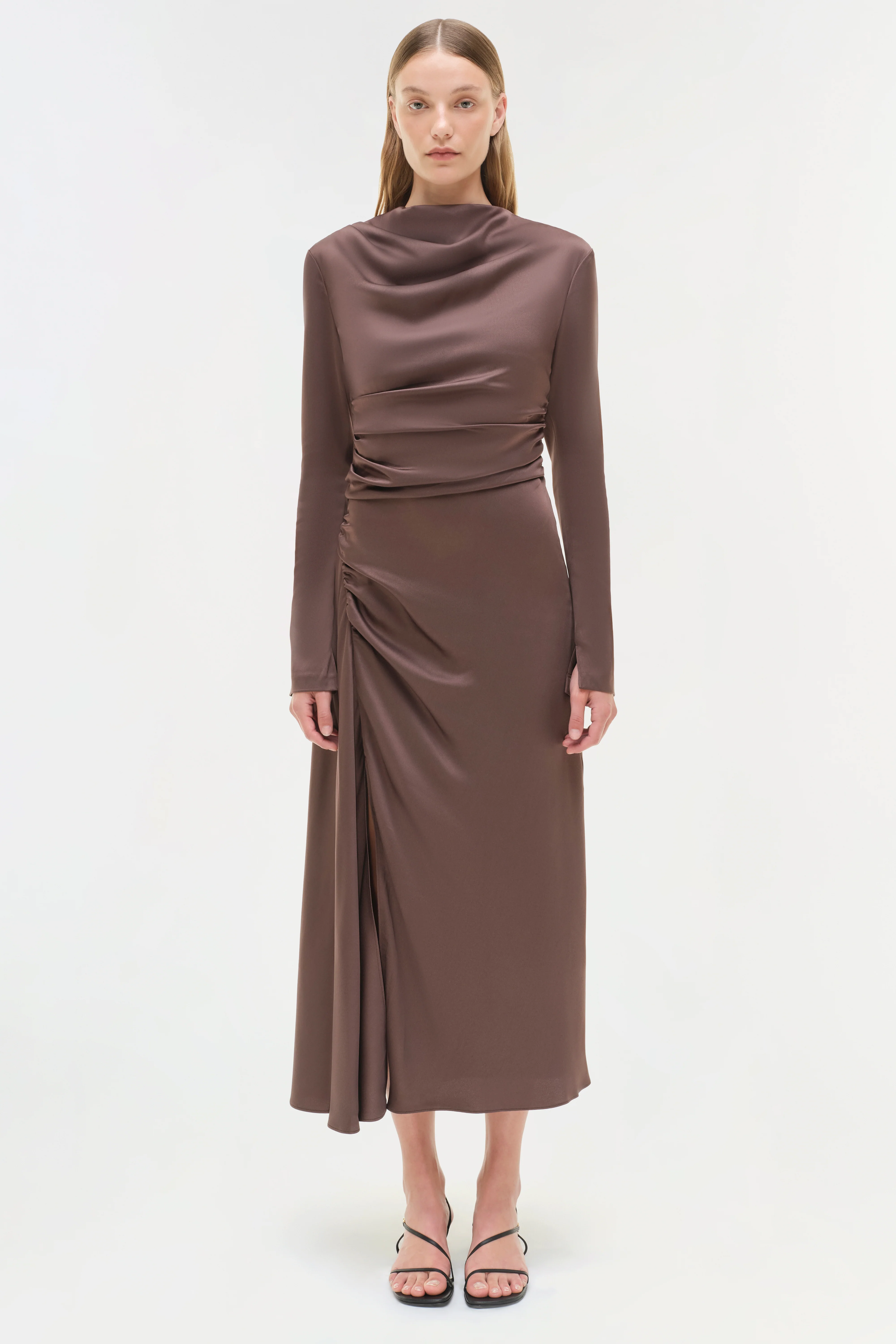 Odessa Satin Midi Dress - Image 7