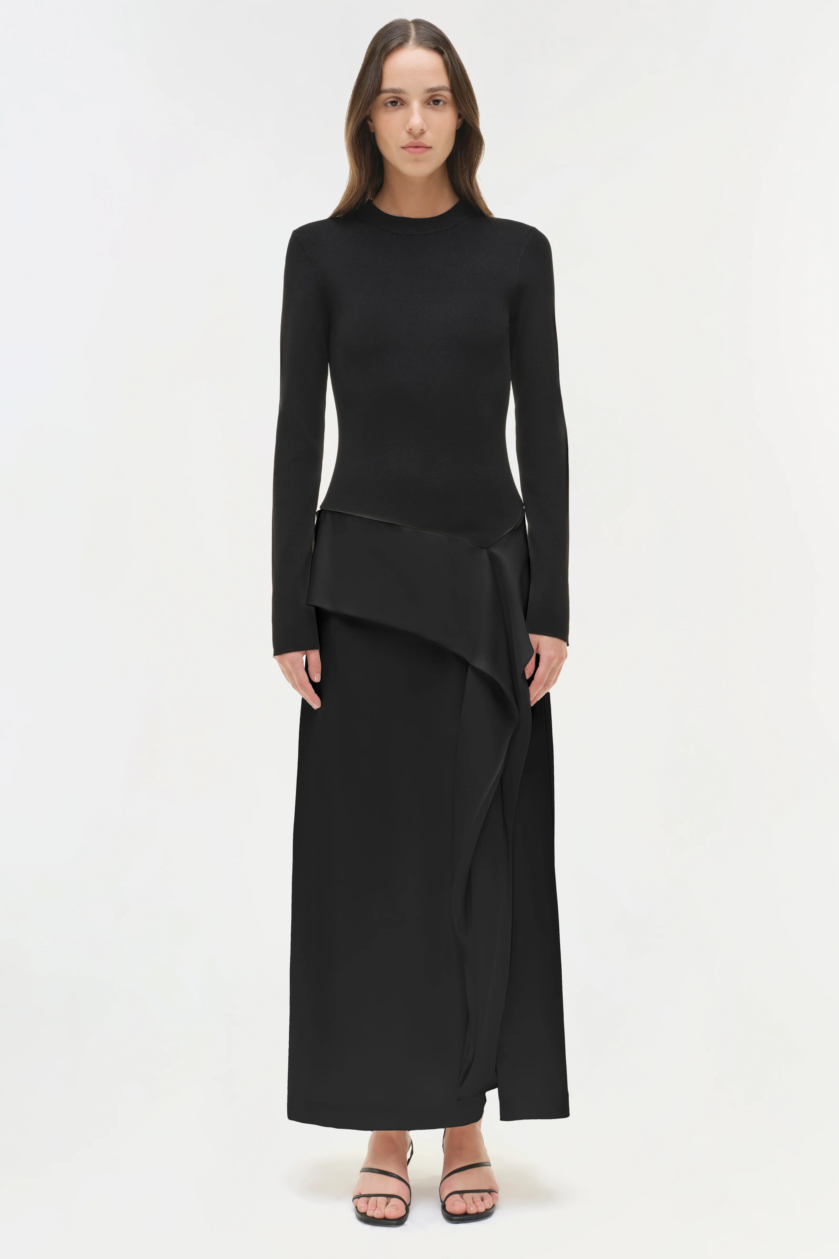 Ornella Knit Satin Midi Dress - Image 6