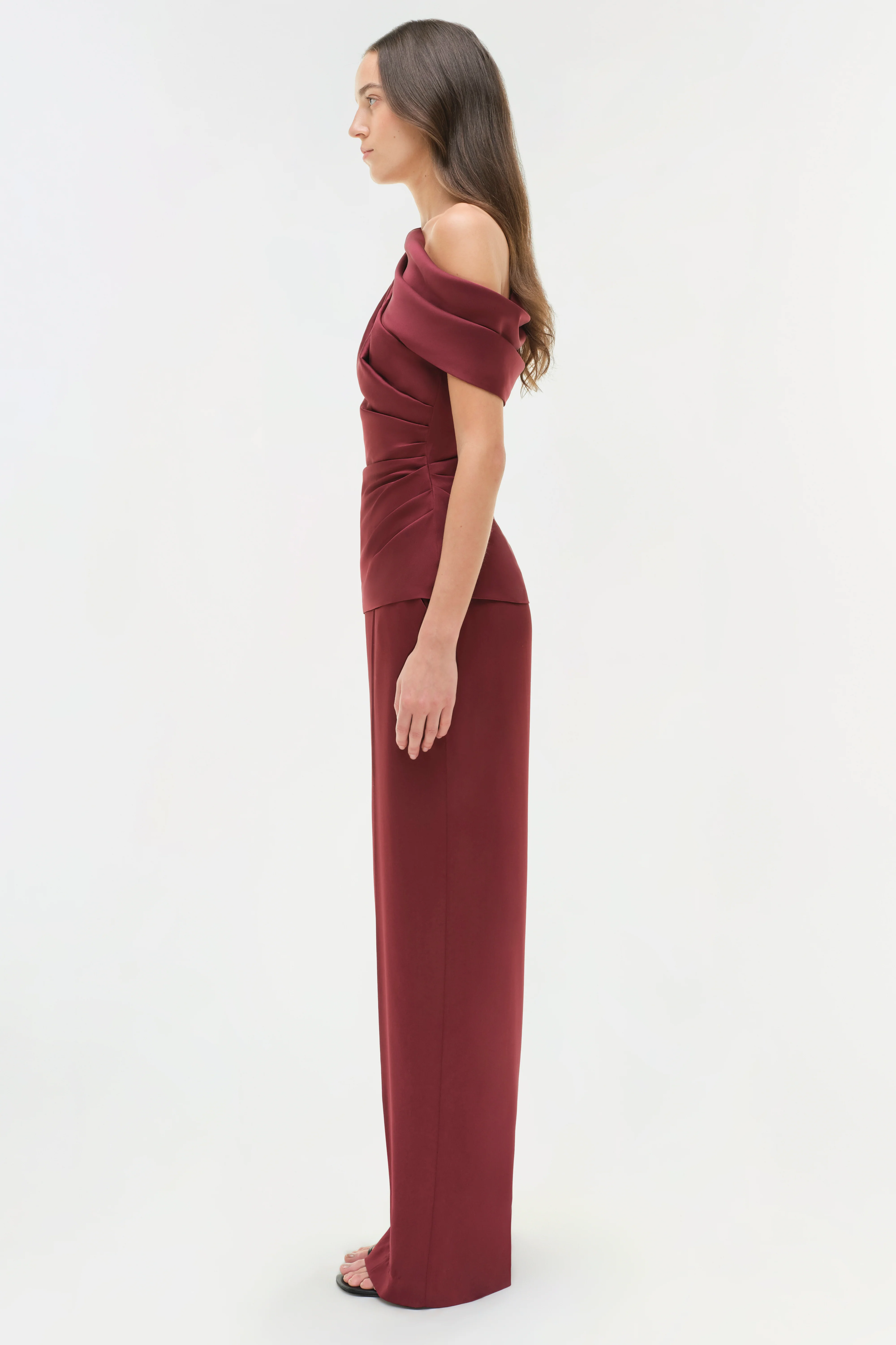 Phoebe Draped Satin Top - Image 4
