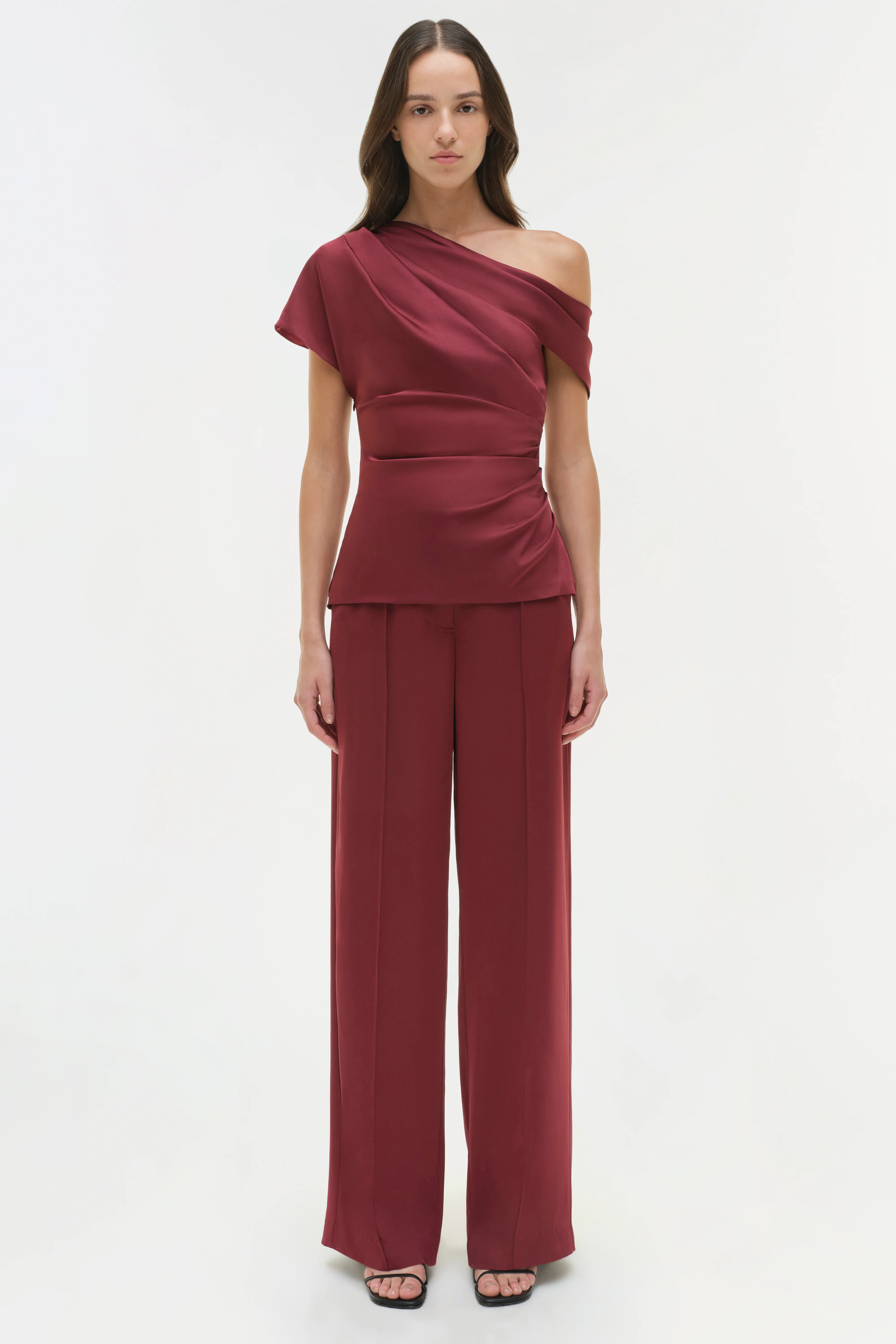 Phoebe Draped Satin Top - Image 6