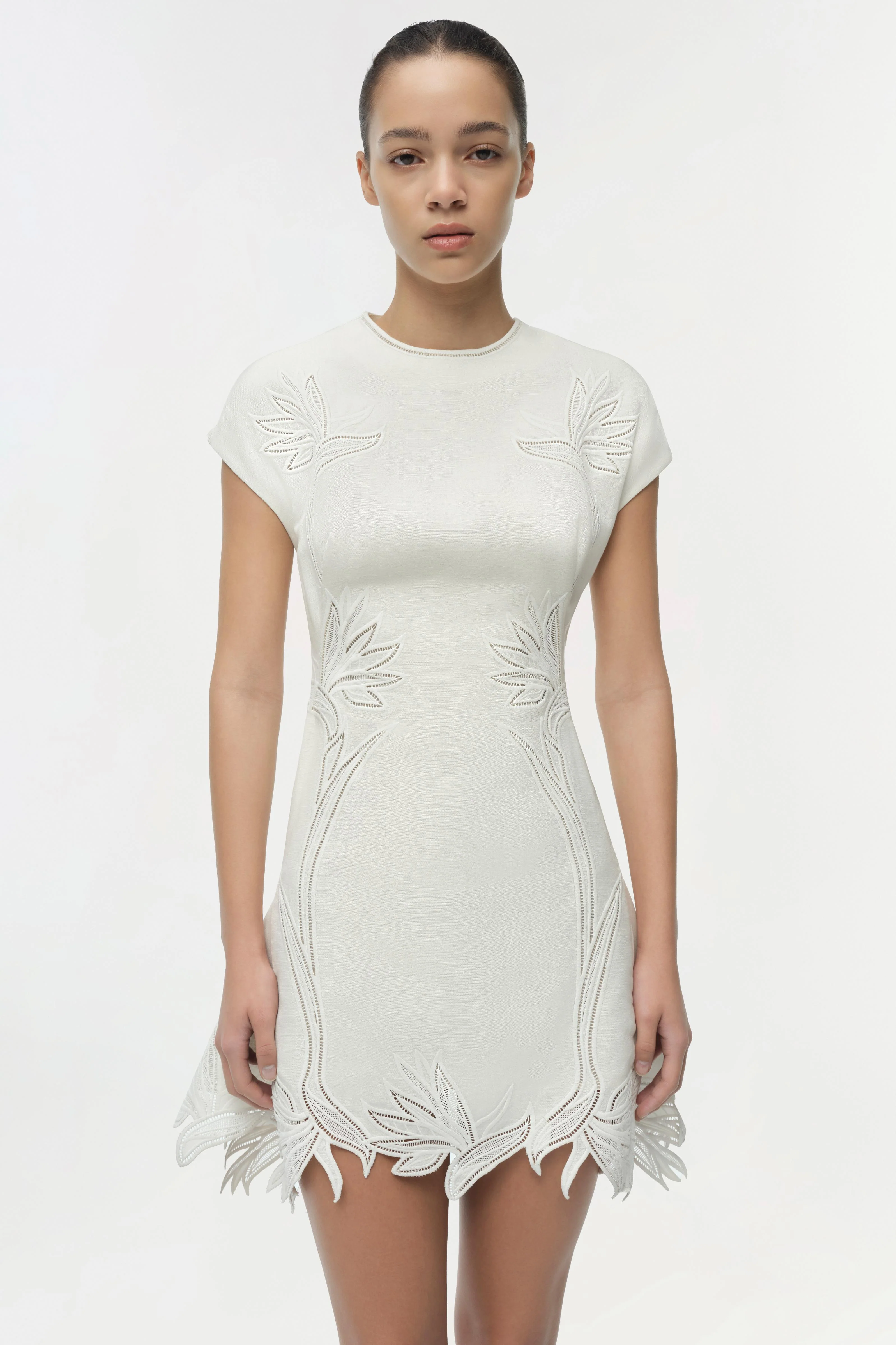 Raquel Embroidered Mini Dress - Image 3