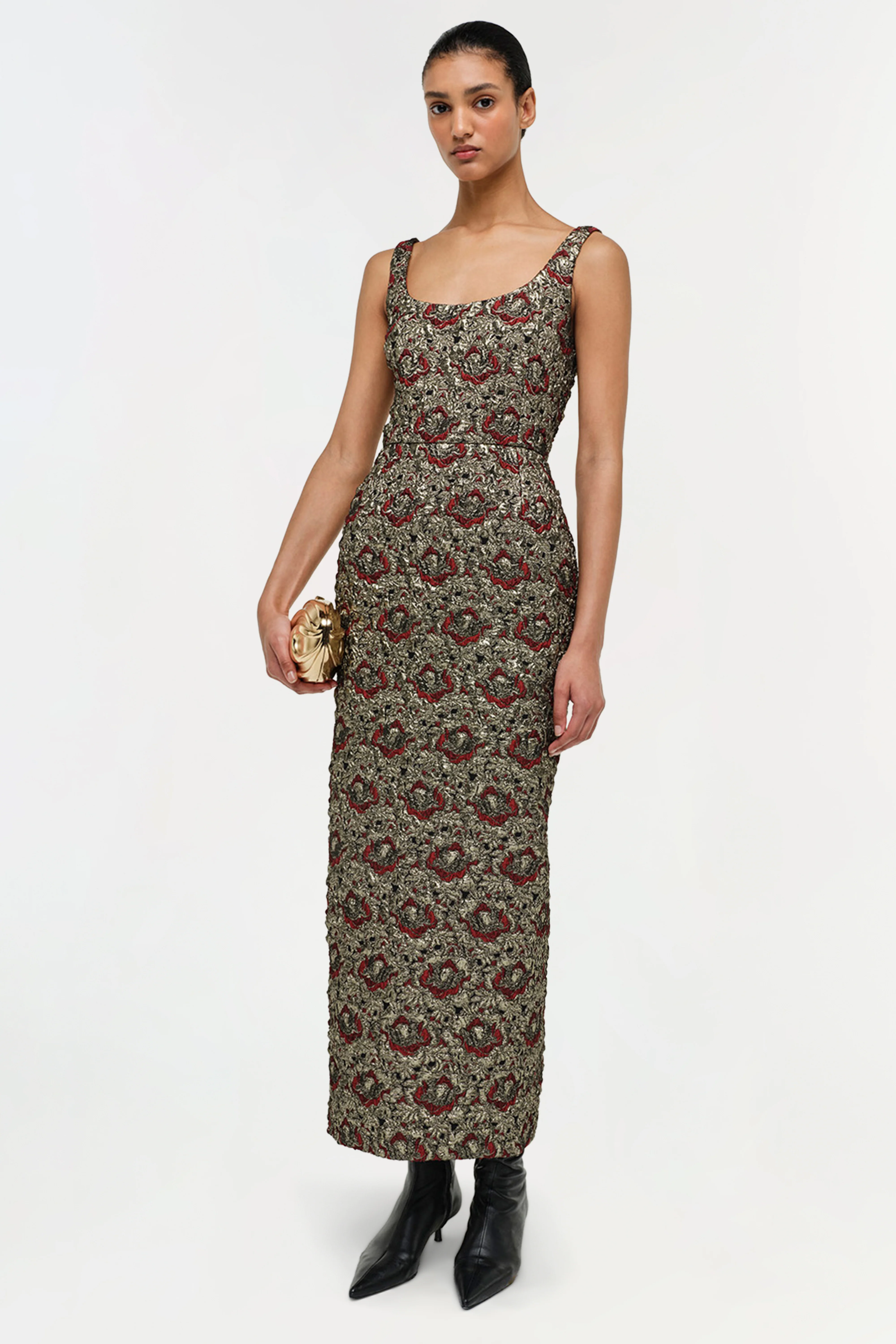 Ravenna Gilded Jacqaurd Midi Dress - Image 3